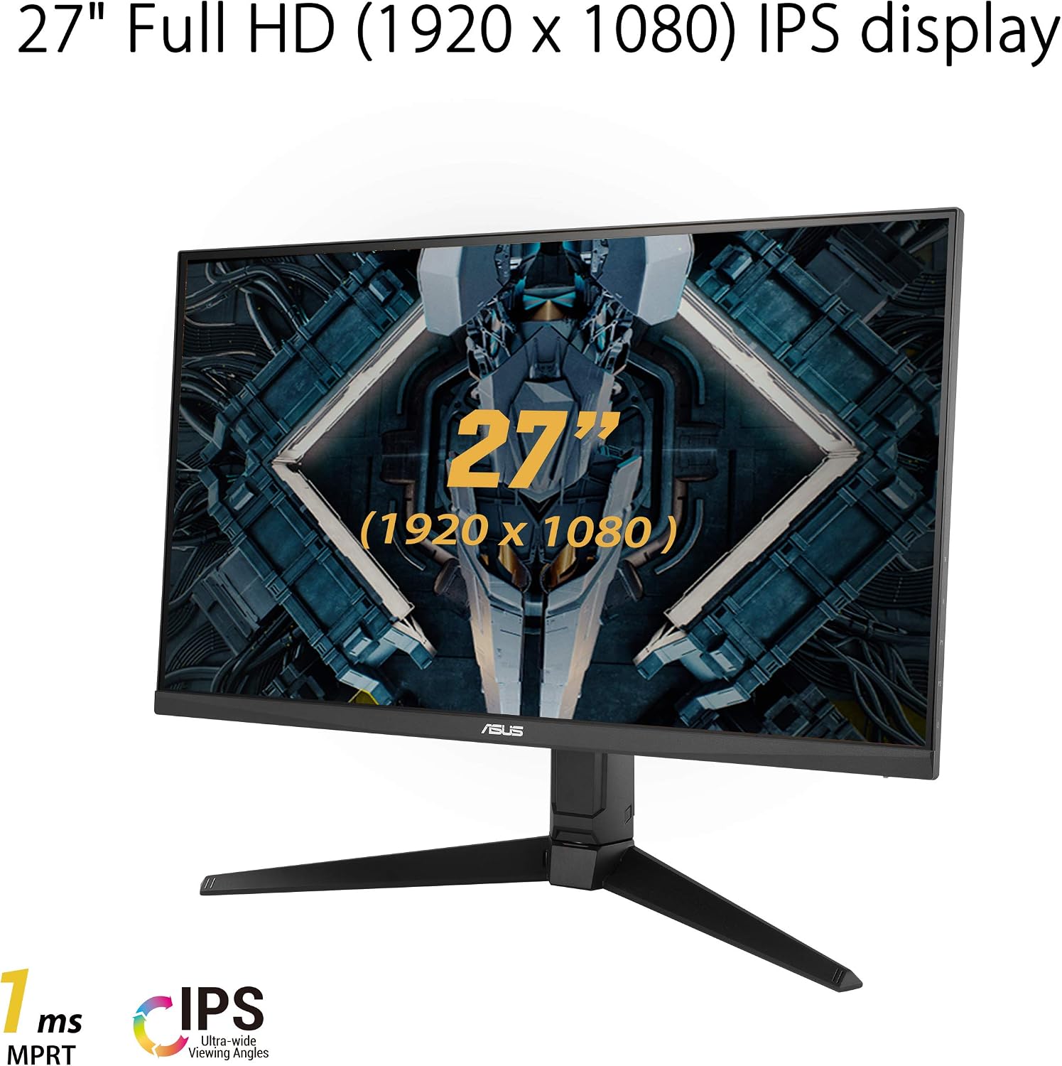 ASUS TUF Gaming VG279QL1A 27' HDR Gaming Monitor, 1080P Full HD, 165Hz (Supports 144Hz), IPS, 1ms, FreeSync Premium, DisplayHDR 400, Extreme Low Motion Blur, Eye Care, HDMI DisplayPort