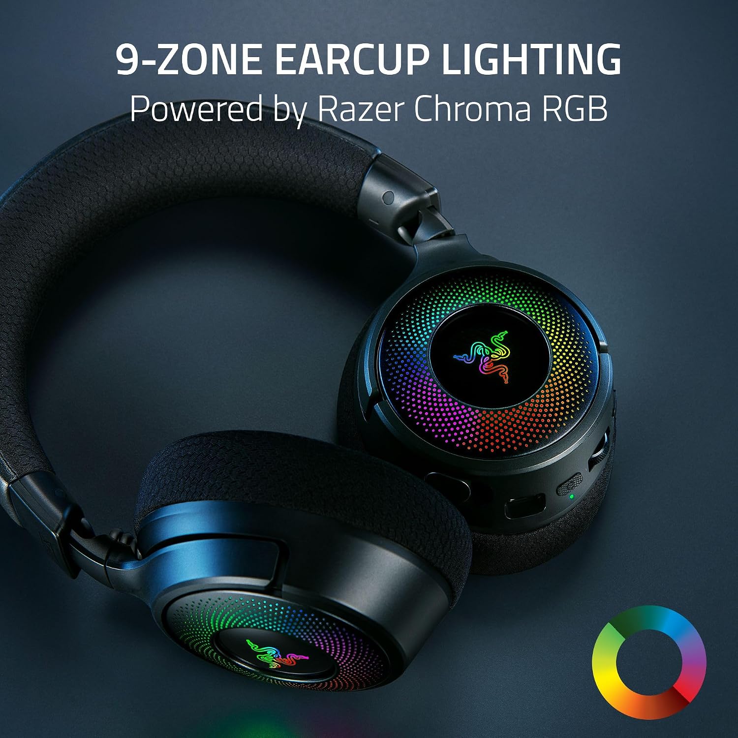 Razer Kraken V4 Wireless Gaming Headset: 2.4GHz, Bluetooth, USB - Super Wideband Mic - 40 mm Drivers - 9 Zone RGB Lighting - for PC, Mac, PS5, Nintendo Switch 2, Steam Deck, Smartphone - Black