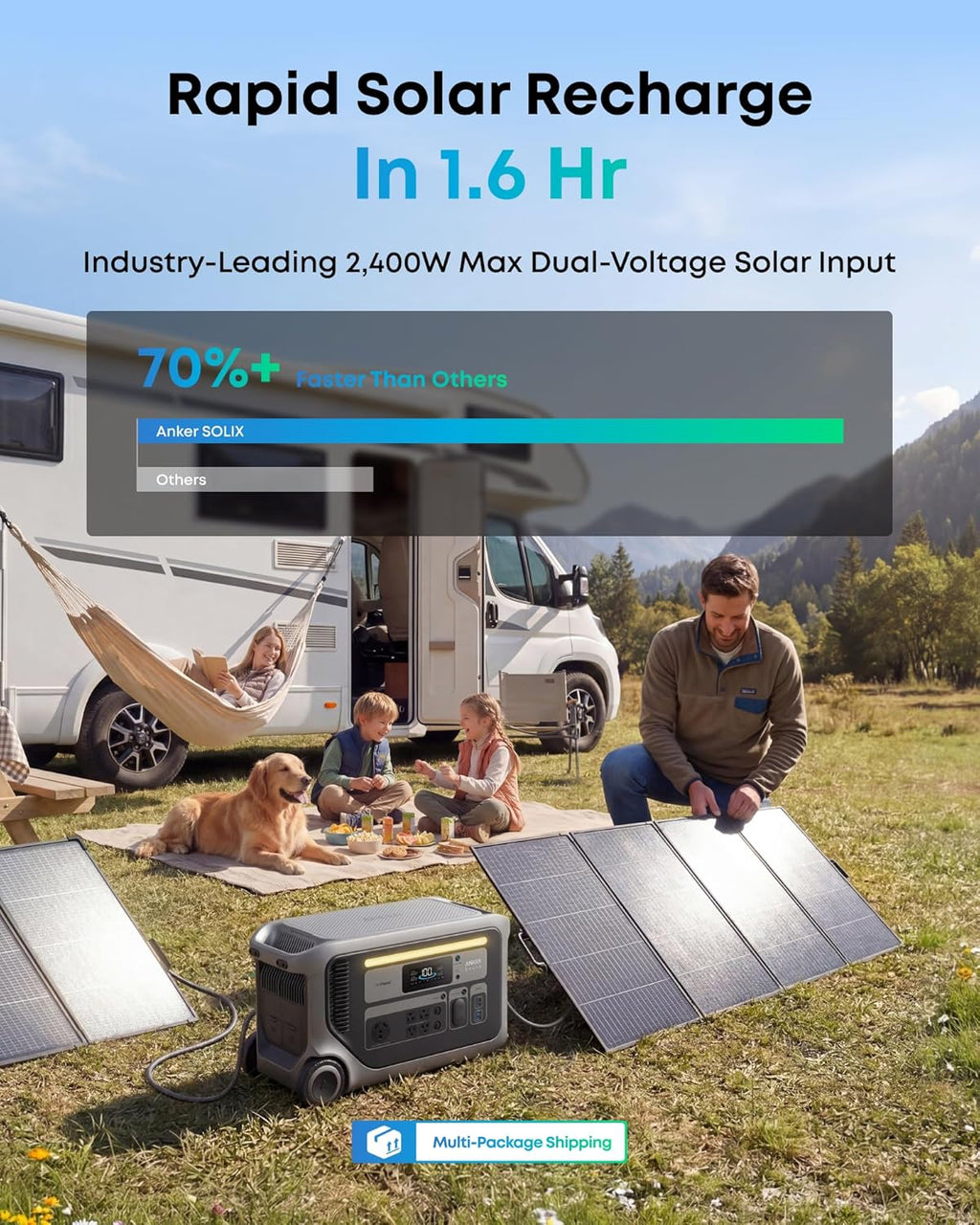 Anker SOLIX F3000 Portable Power Station and Expansion Battery with 400W Solar Panel，3,072Wh, 6,000W Recharging, Solar Generators for Home Use, For Power Outages, Camping, RVs, Emergencies