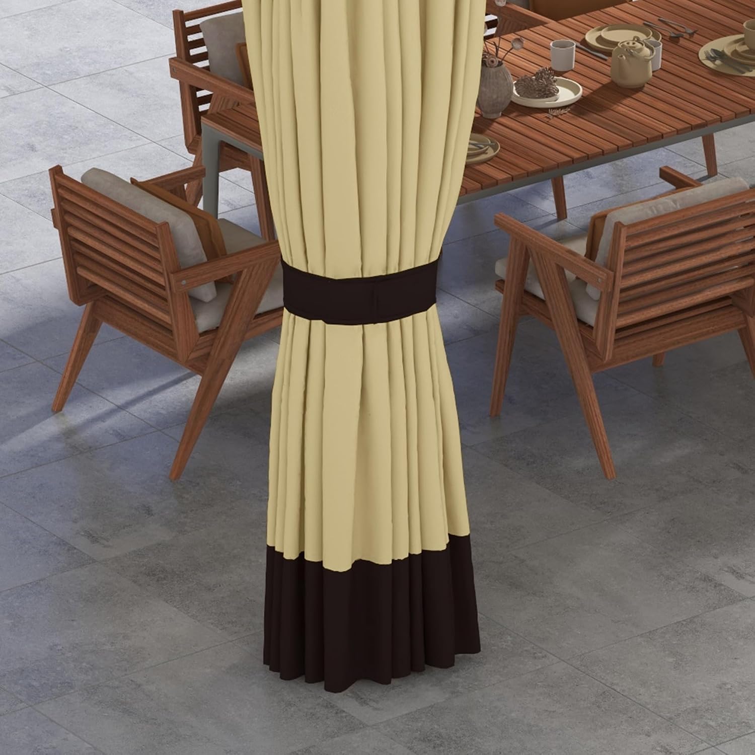 Outsunny 10' x 12' Patio Gazebo, Double Roof Outdoor Gazebo Canopy Shelter with Netting and Curtains, Solid Metal Frame for Garden, Lawn and Deck, Beige