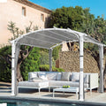 COOS BAY 11x11 Outdoor Pergola with Removable Sidewalls, Steel Frame Pergola with Arched Roof for Patio, Backyard & Garden, Weather Resistant Textilene Shade, Gray