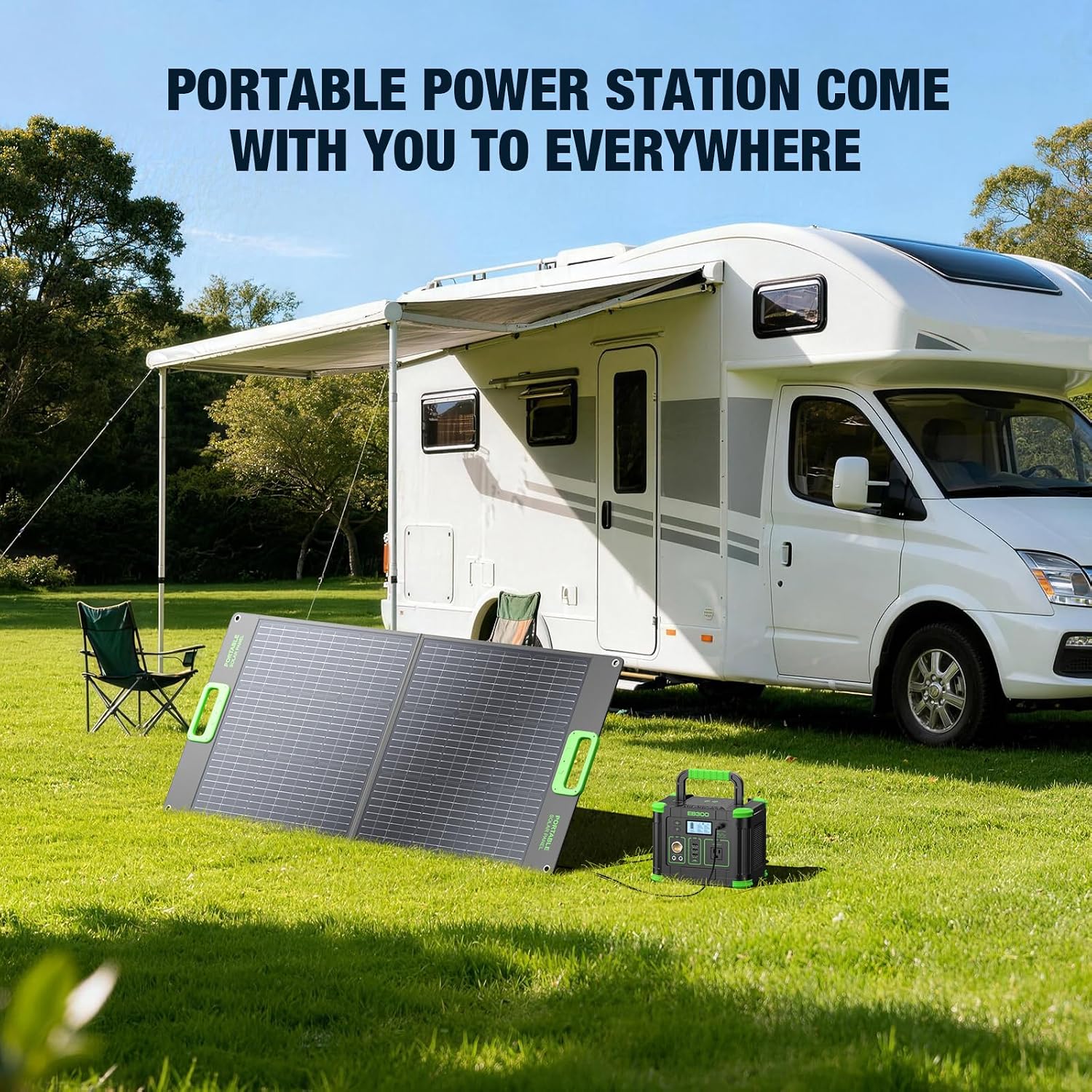 GRECELL Portable Power Station 330W (Peak 600W), GRECELL 288Wh Solar Generator with 60W USB-C PD, 5W Wireless 110V Pure Sine Wave AC Outlet, Lightweight Backup Battery for Camping, Travel, RVs