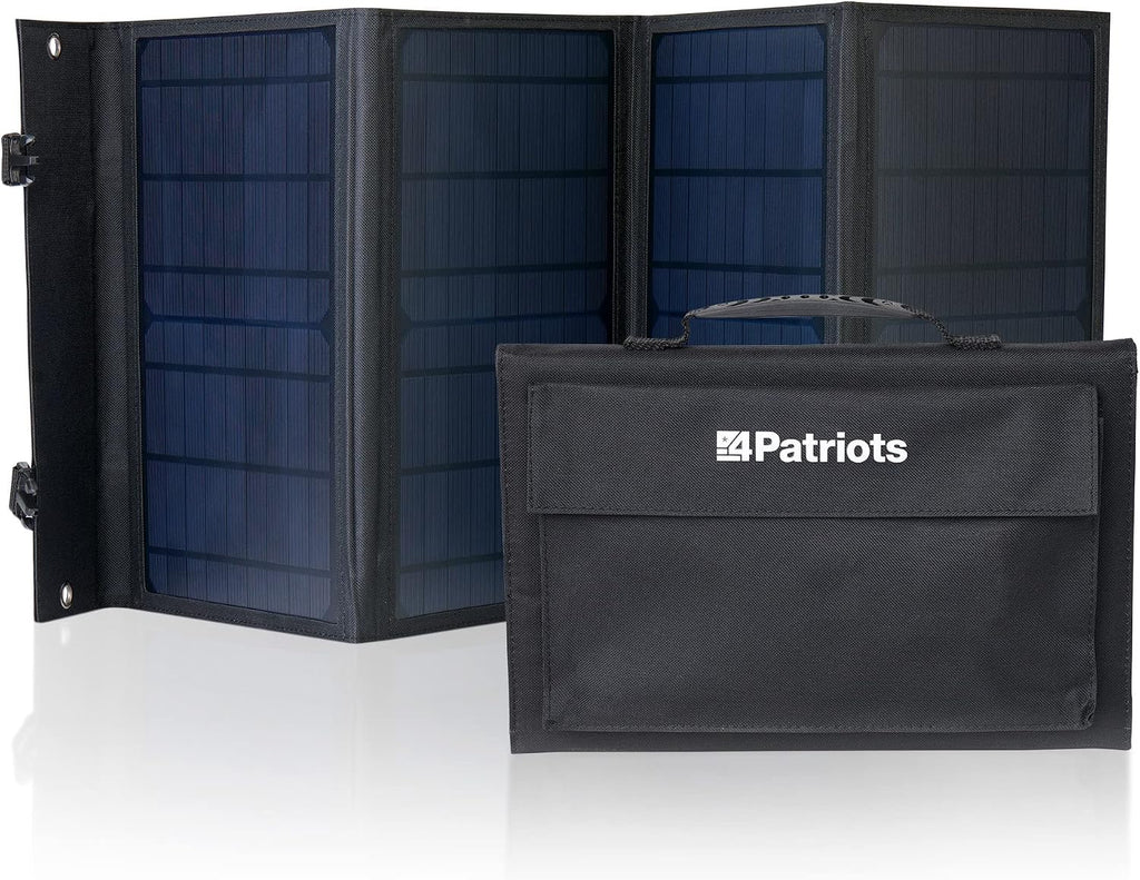 4Patriots 40-Watt Solar Panel: Compact Portable Power with USB Port, Eco Solar Charger for Camping