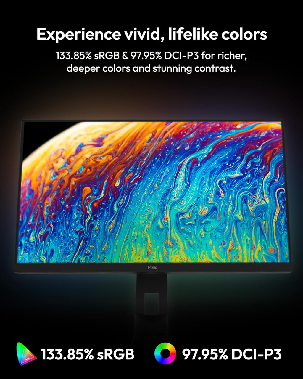 Pixio PX24Q PRO 24 inch 180Hz Refresh Rate QHD 1440p Resolution Fast IPS Panel 1ms GTG Response Time Gaming Monitor