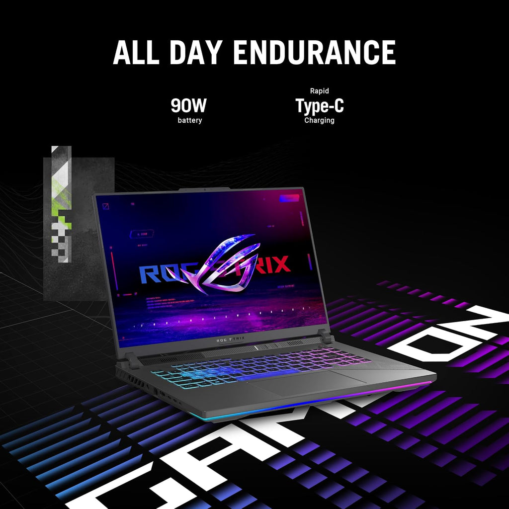 ASUS ROG Strix G16 Gaming Laptop, 16' Nebula Display 16:10 QHD 240Hz, GeForce RTX 4060, Intel® Core™ i9-14900HX, 16GB DDR5-5600, 1TB PCIe SSD, Wi-Fi 6E, Windows 11, G614JVR-ES94