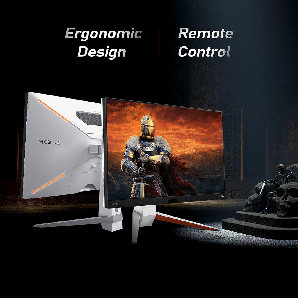 BenQ MOBIUZ Gaming Monitor 27' 4K UHD 144Hz EX2710U 1ms w/Remote | IPS | HDRi | DCI-P3 | Freesync Premium Pro | Height, Swivel & Tilt | 2.1 Audio & Subwoofer | Noise-Cancelling Mic | HDMI 2.1