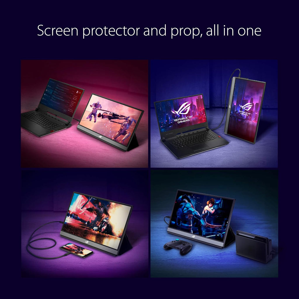 ASUS ROG Strix 17.3' 1080P Portable Gaming Monitor (XG17AHPE) - FHD, IPS, 240Hz, Adaptive-Sync, Built-in Battery, Smart Case, USB Type-C, Micro HDMI, for Laptop, PC, Phone, Console, 3-Year Warranty