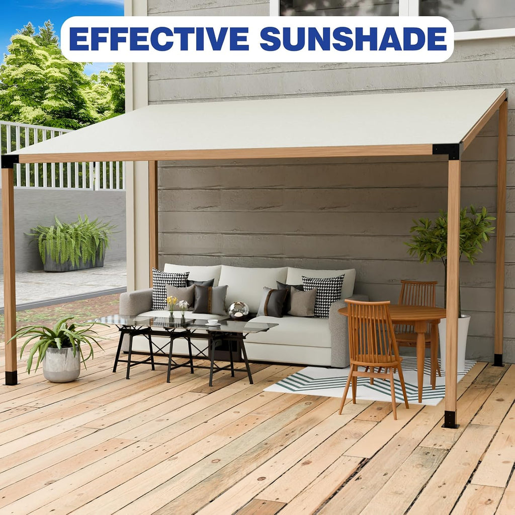 Pergola Kit - 3-Way Slanted Brackets, Powder-Coated, 4' x 4' (Actual: 3.5x3.5 Inch), Hardware for Outdoor Wood Pergolas, Gazebos, Sheds (8 pcs)