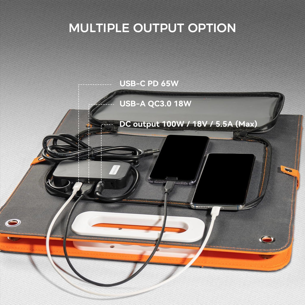 Solar Generator With Solar Panel Included, FF Flashfish 151Wh/40800mAh Portable Power Station+100W Solar Panel(DC/USB-A/USB-C Output), Backup Power Battery For Camping Home Power Outage