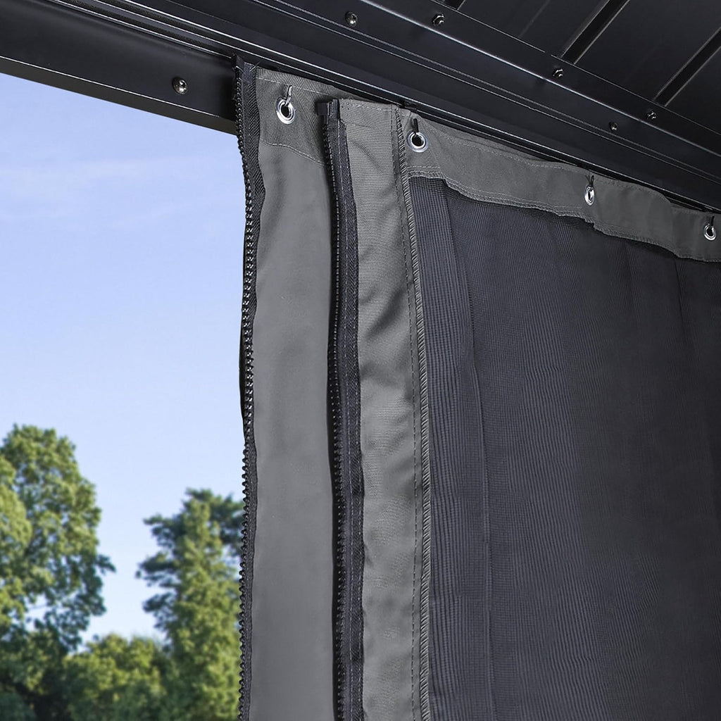 Sojag Ventura 10 x 10 x 6 ft Grey Curtains for Gazebo