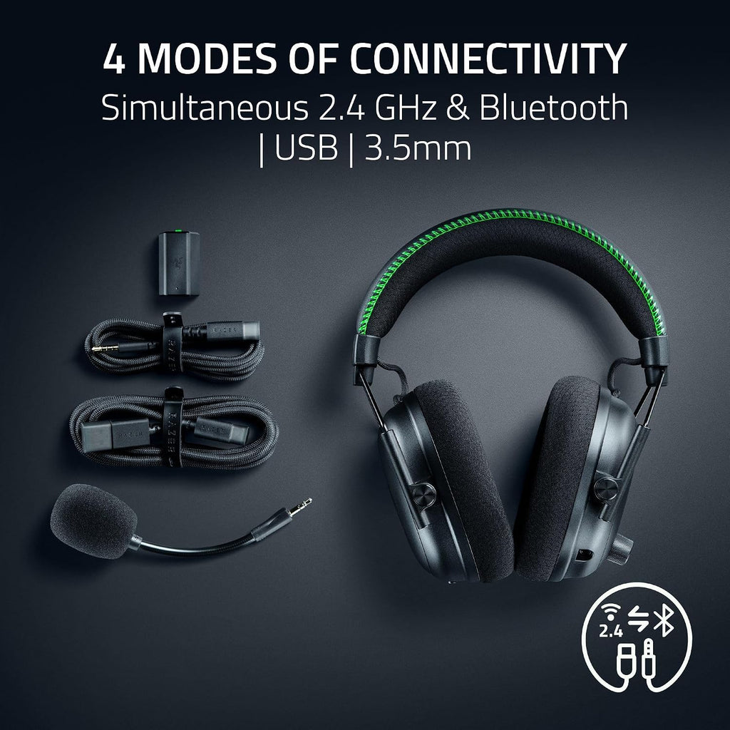 Razer BlackShark V3 Pro Wireless ANC Gaming Headset for Xbox: Full Band Mic - 50mm Drivers - 2.4 GHz, Bluetooth, USB, 3.5mm - Works with PC, Mac, PS5, Nintendo Switch - Long Battery Life - Black