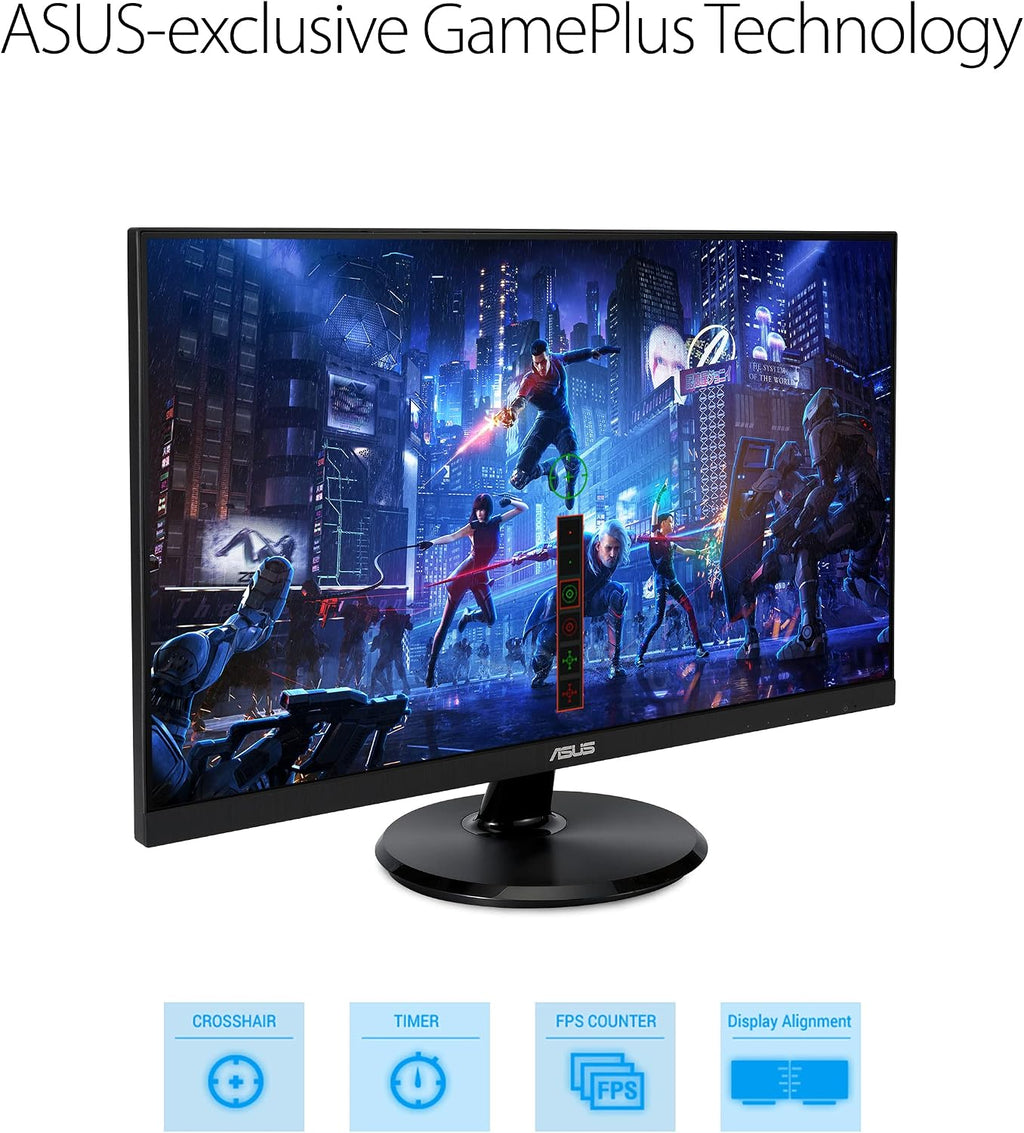 ASUS 23.8' 1080P Monitor (VA24DCP) - Full HD, IPS, 75Hz, USB-C 65W Power Delivery, Speakers, Adaptive-Sync/FreeSync, Low Blue Light, Flicker Free, VESA Mountable, Frameless, HDMI
