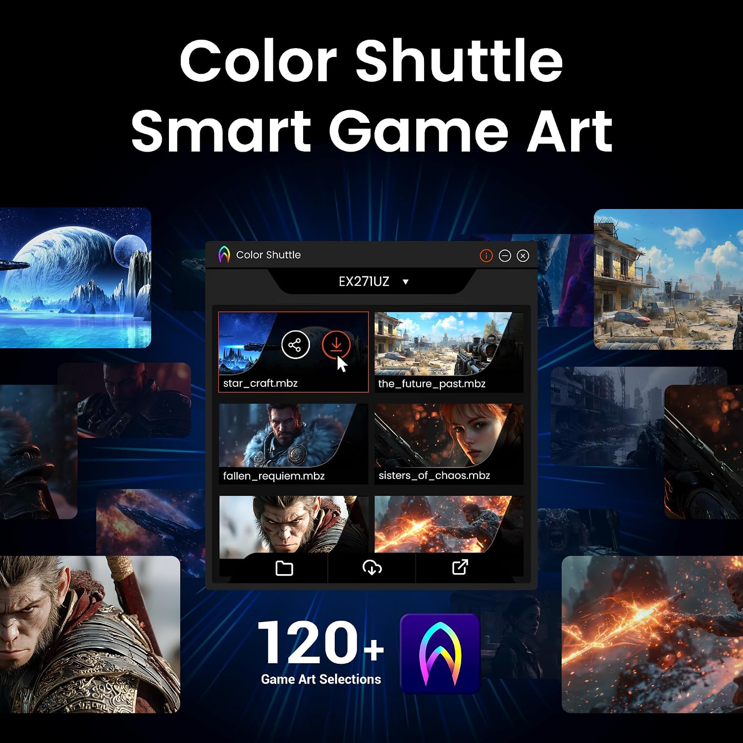 BenQ MOBIUZ EX271QZ 27' Gaming Monitor, 3rd Gen QD-OLED, 500Hz, 0.03ms, HDMI2.1, USB-C, VESA DisplayHDR True Black 500, MOBIUZ Color Tuning, eARC, 3-Year OLED Warranty