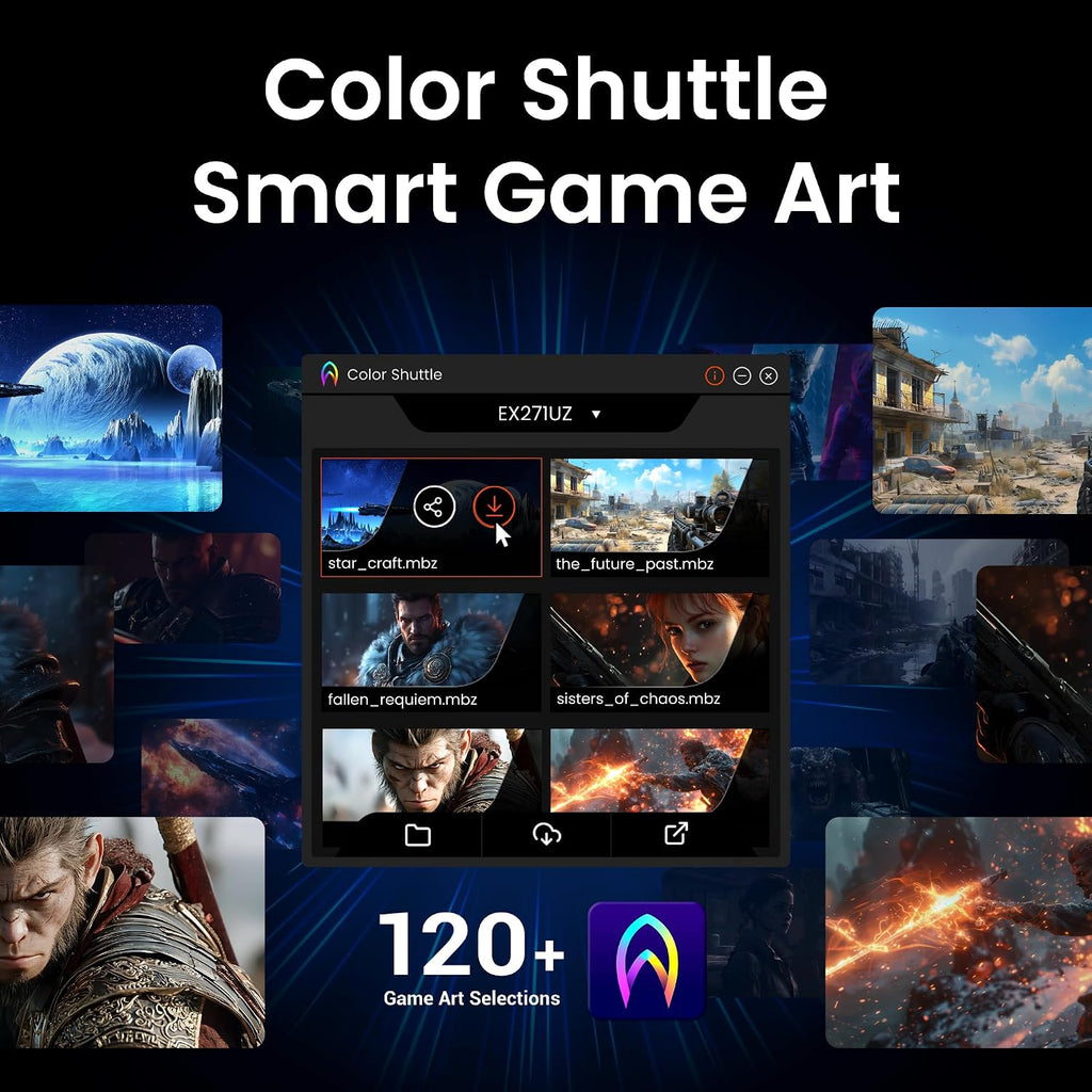 BenQ MOBIUZ EX271UZ 27' 4K QD-OLED 240Hz 0.03ms HDMI 2.1, USB-C 90W Gaming Monitor, 99% DCI-P3, DisplayHDR True Black 400, FreeSync Premium Pro, Remote Controller, 3-Year OLED Burn-in Warranty