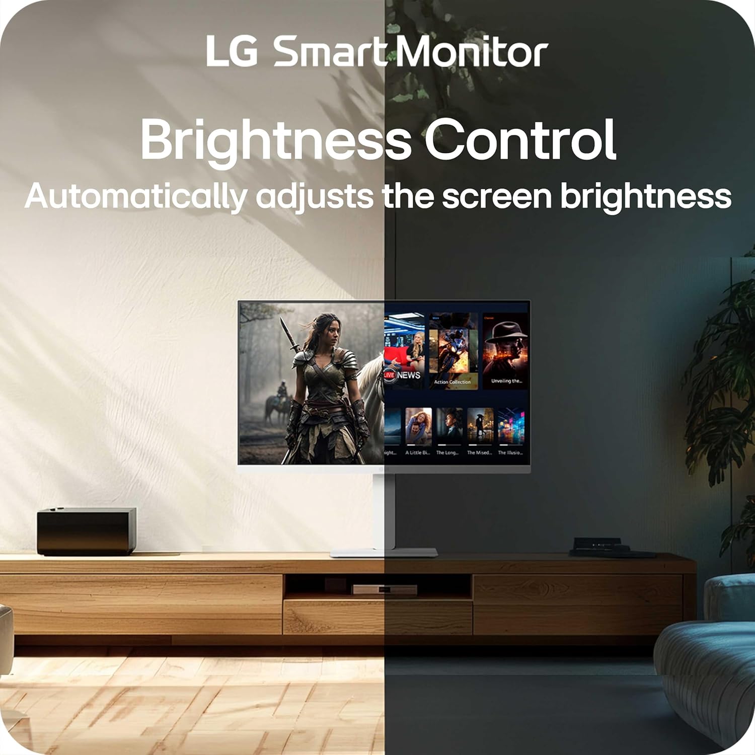 LG 27U730SA-W 27-Inch Smart 4K UHD (3840 x 2160) IPS Computer Monitor, HDR10, Built-in Speaker, Screen Share, Bluetooth, Remote Control, HDMI, USB Type-C PD 65W, Tilt/Height/Swivel/Pivot Stand, White