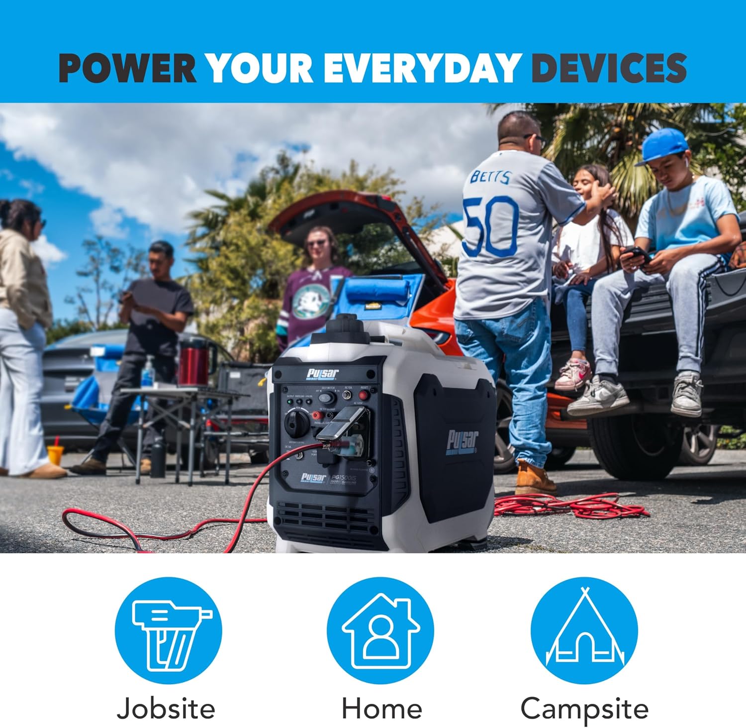 Pulsar 1,500W Quiet Portable Inverter Generator