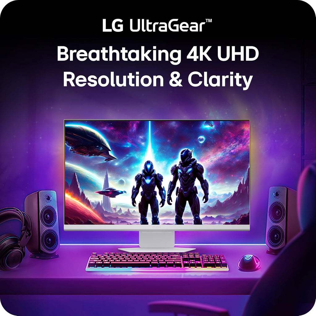 LG 32G810SA-W 32-inch Ultragear 4K UHD (3840 x 2160) IPS Gaming Monitor, 144Hz, 1ms, NVIDIA G-Sync Compatible, AMD FreeSync Premium, VESA DisplayHDR 400, HDMI, DisplayPort, USB Type-C, White