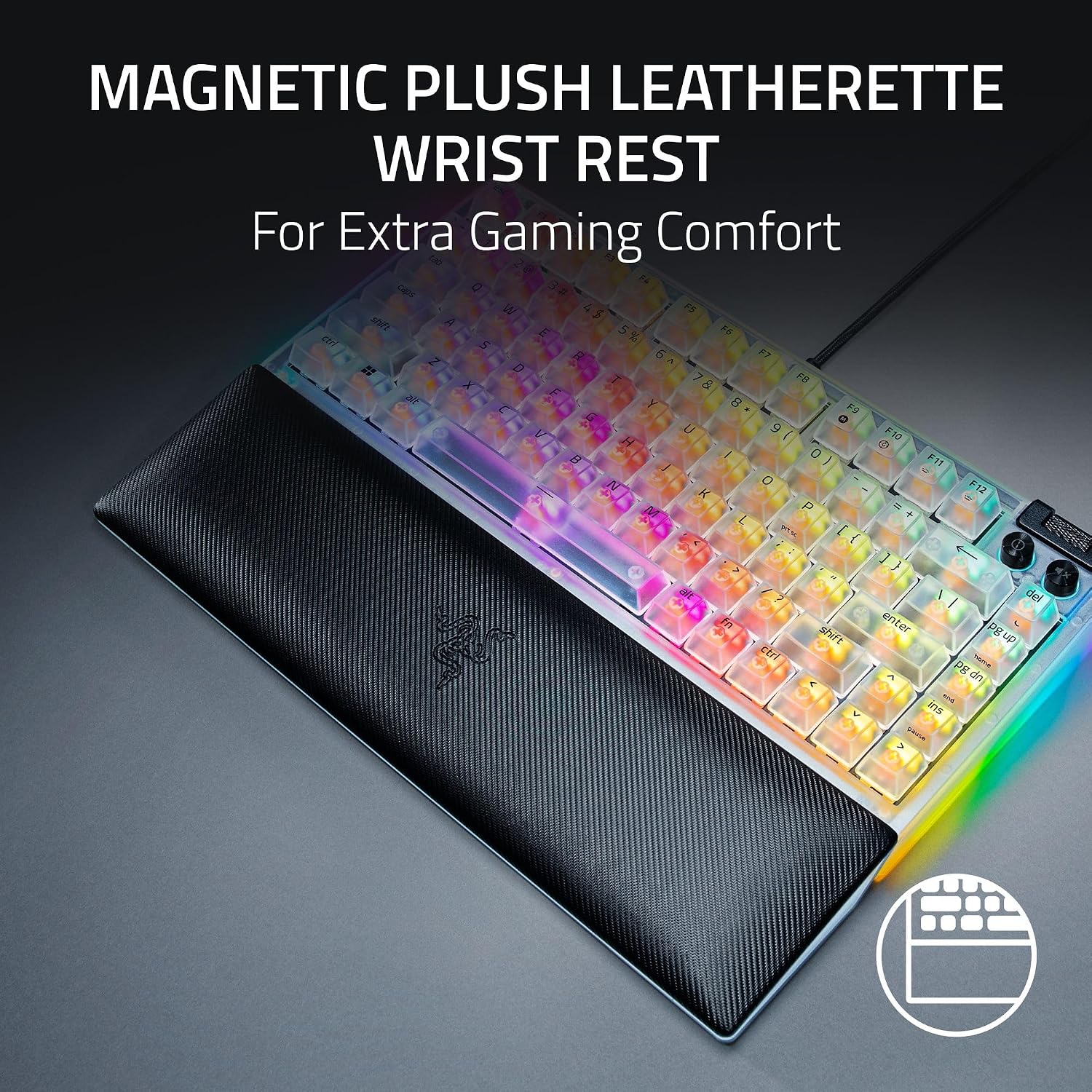 Razer BlackWidow V4 75% Mechanical Gaming Keyboard: Hot-Swappable Design - Compact & Durable - Orange Tactile Switches - Chroma RGB - MF Roller & Media Keys - Comfortable Wrist Rest - Phantom White