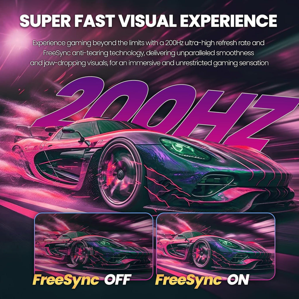 CRUA 30' Curved Gaming Monitor, 165Hz/200Hz Computer Monitor, FHD(2560 * 1080P) 1500R VA Screen, 120% sRGB PC Monitors Support AMD FreeSync, Wall Mount Install(HDMI, DP)- Black