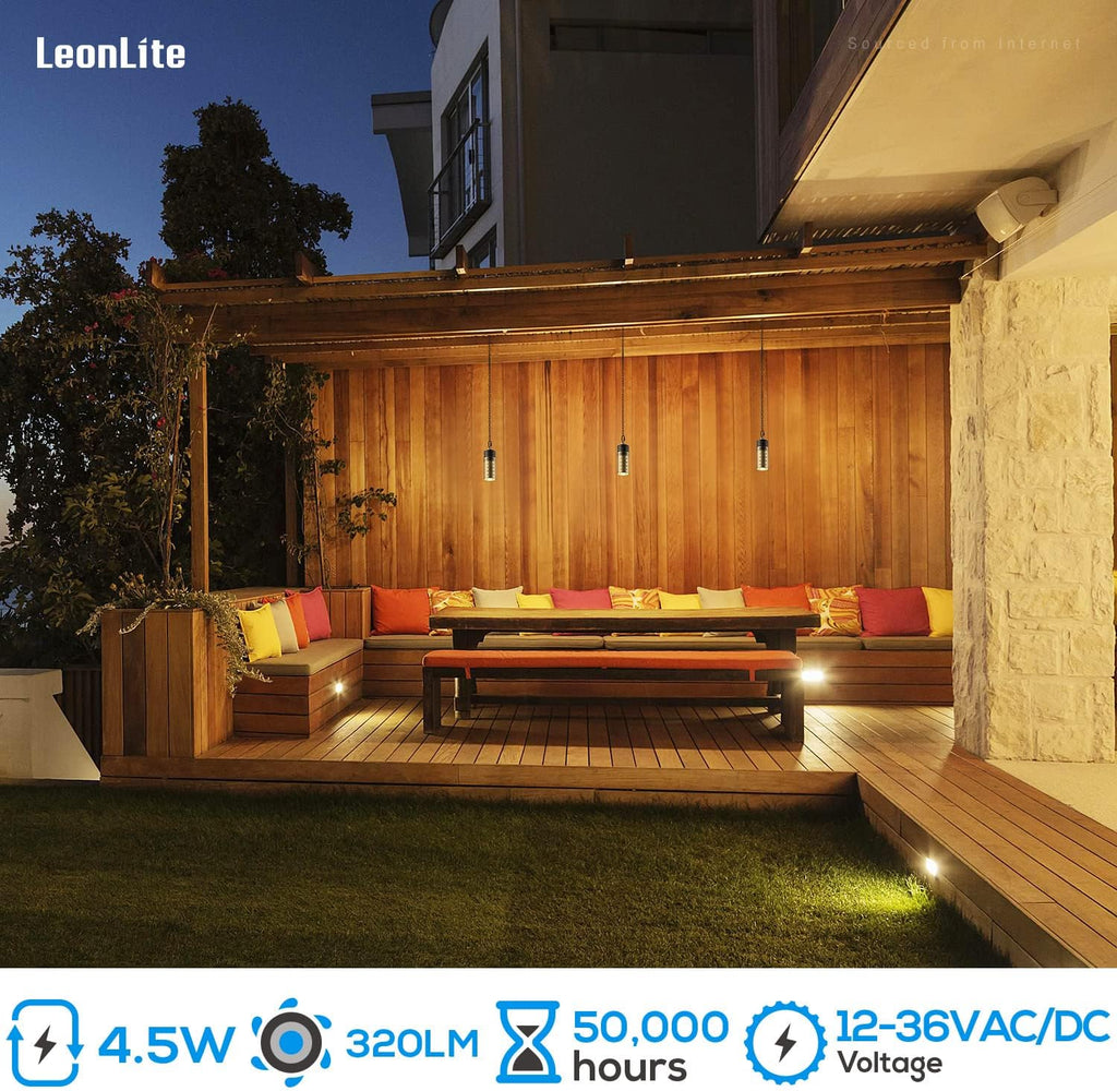 LEONLITE Low Voltage Hanging Lights Outdoor, LED Landscape Pendant Lights, UL Listed, 12V Hanging Tree Light for Gazebo, Pergola, Garden, Aluminum, IP65, 2700K Soft White, Brass Bronze, Pack of 4