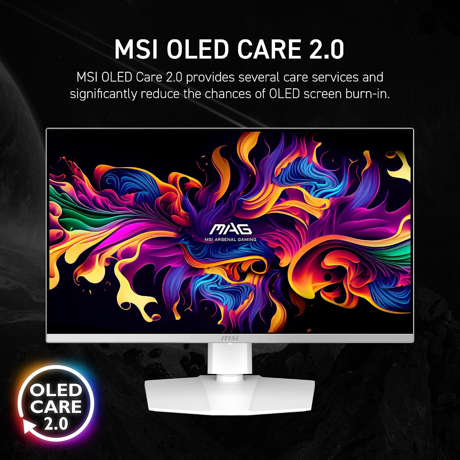 msi, MAG 272QPW QD-OLED X28, 27-Inch, WQHD, 2560x1440, Gaming Monitor, Quantum Dot OLED Panel, 280Hz, 0.03ms, DisplayHDR True Black 400, HDMI 2.1, DP 1.4a, USB C (15WPD), White