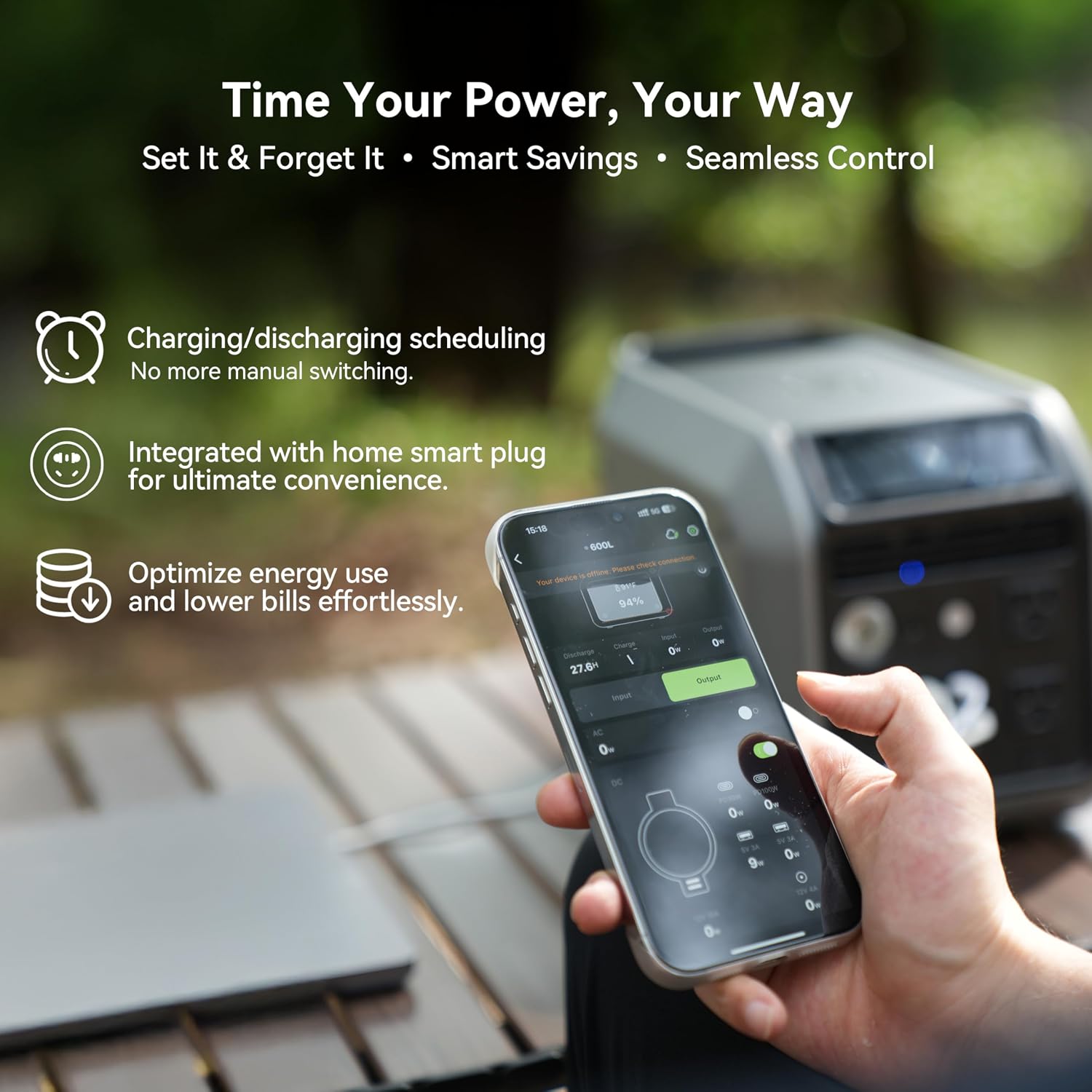 Dabbsson 768Wh Solar Generator with 120W Solar Panel,Portable Power Station,Up to 900W AC Output,1.5X Extended Runtime,Recharge 100% in 1.6 Hrs, 600L Semi-Solid LiFePO4,EPS,100W USB-C,for Camping RV