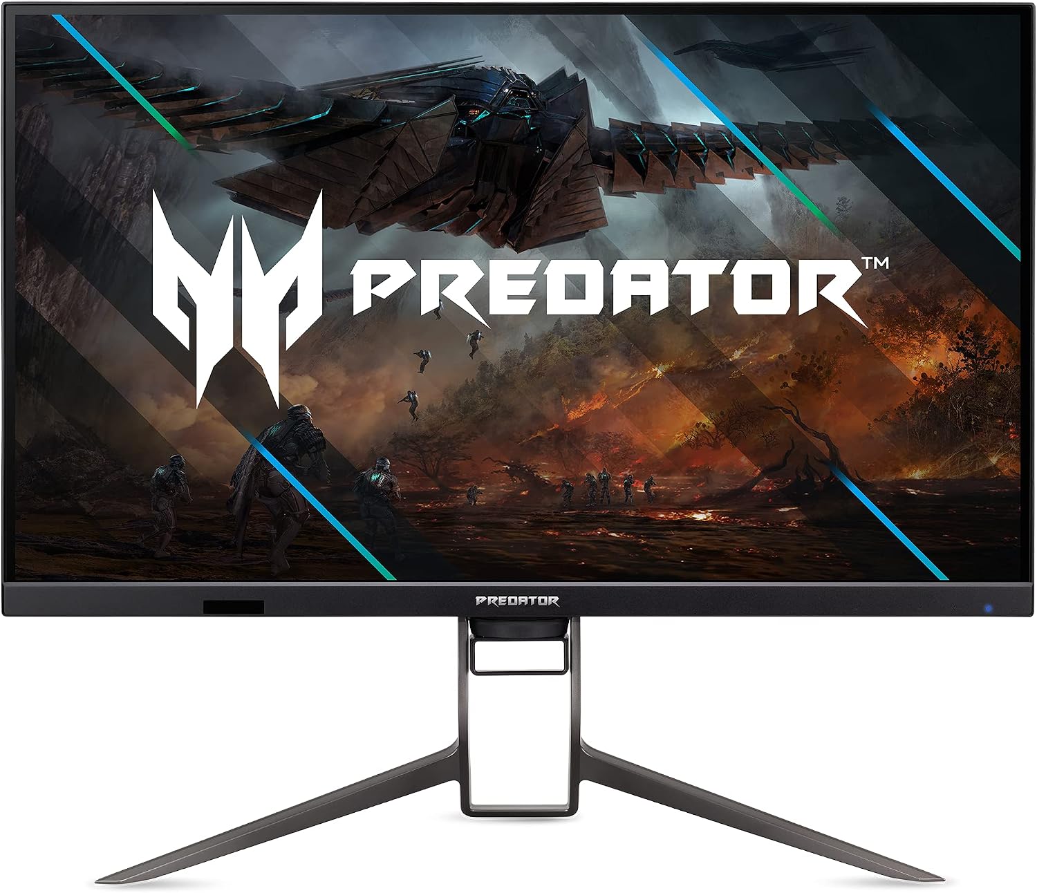 Acer Predator XB323QK NVbmiiphuzx 31.5' UHD (3840 x 2160) Agile-Splendor IPS Gaming Monitor | G-SYNC Compatible | Up to 0.5ms | 144Hz | DCI-P3 90% | 1-USB Type-C, 1-Display Port 1.4 & 2-HDMI 2.1 Ports