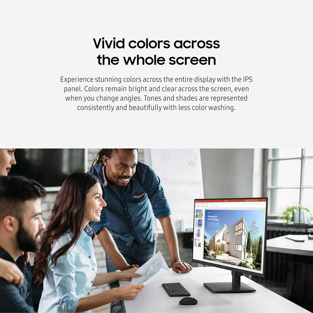 Samsung 24' (S40GD) Borderless Business Monitor with IPS Panel, 100Hz Refresh Rate, Eye Saver Mode, Ergonomic Design, Game Picture Mode, LS24D402GANXGO, 3 Yr Warranty