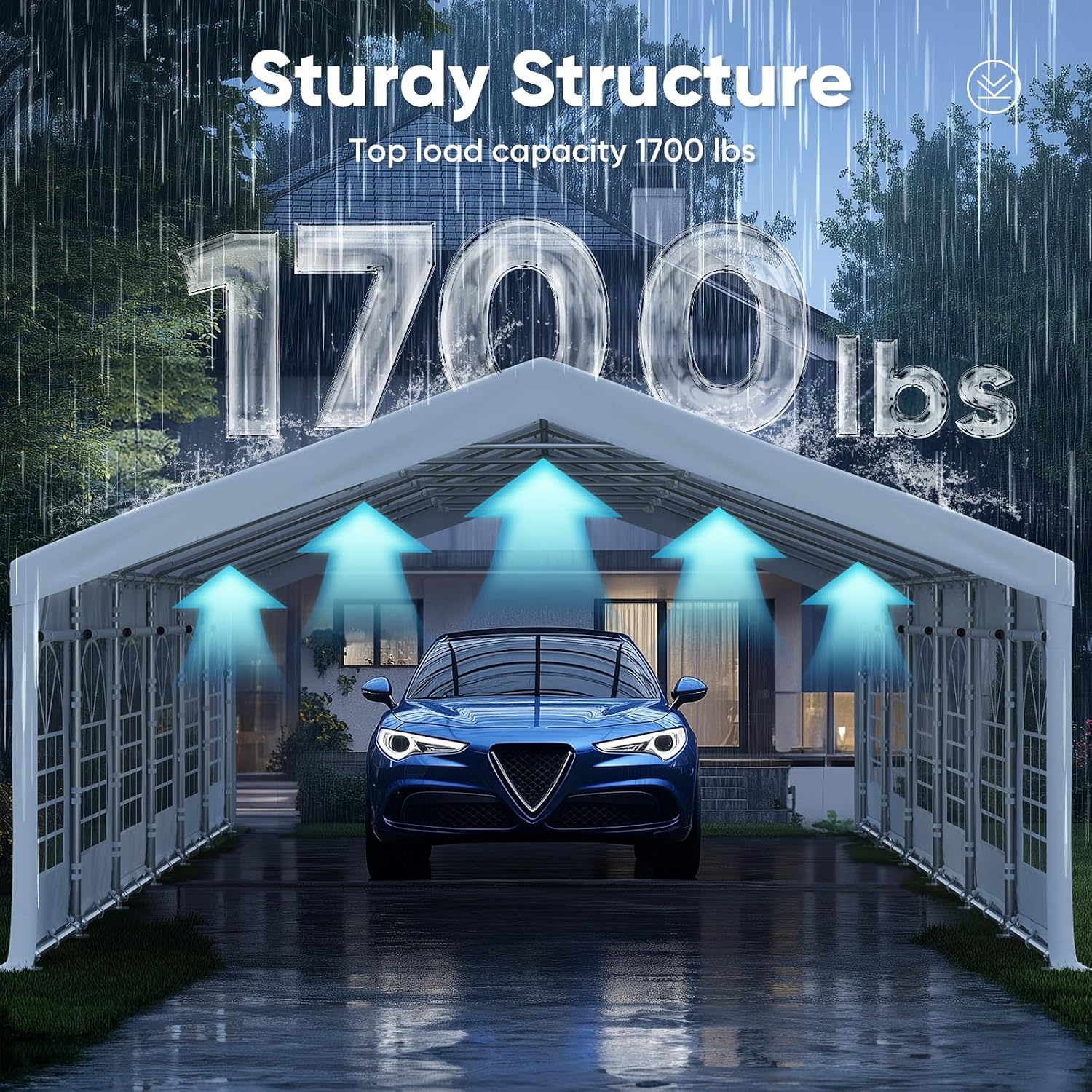 Quictent 20x40ft Party Tent Heavy Duty Outdoor Gazebo White Wedding Tent Canopy Event Shelter Carport with Removable Sidewalls& 6pcs Storage Bags
