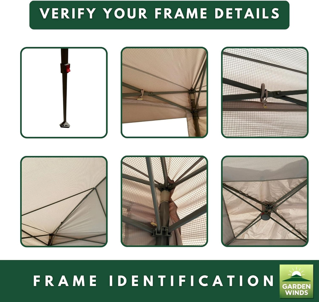 Garden Winds Reinforced Replacement Canopy Top Cover Compatible with the CL121PA, G121A Hampton Bay Stockton 11' x 11' Pop Up Gazebo - Classic Sand, Riplock 350
