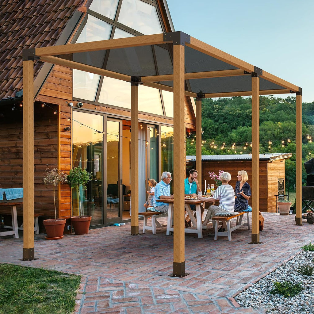 VEVOR Pergola Bracket Kit, 4x4 Inch (Inner Size 3.5x3.5), 2 Pcs 4-Way Heavy Duty Corner Bracket Woodworks DIY Post Base Kit, Easy Installation Wooden Beams for Gazebos, Patio Pergolas, Log Cabin