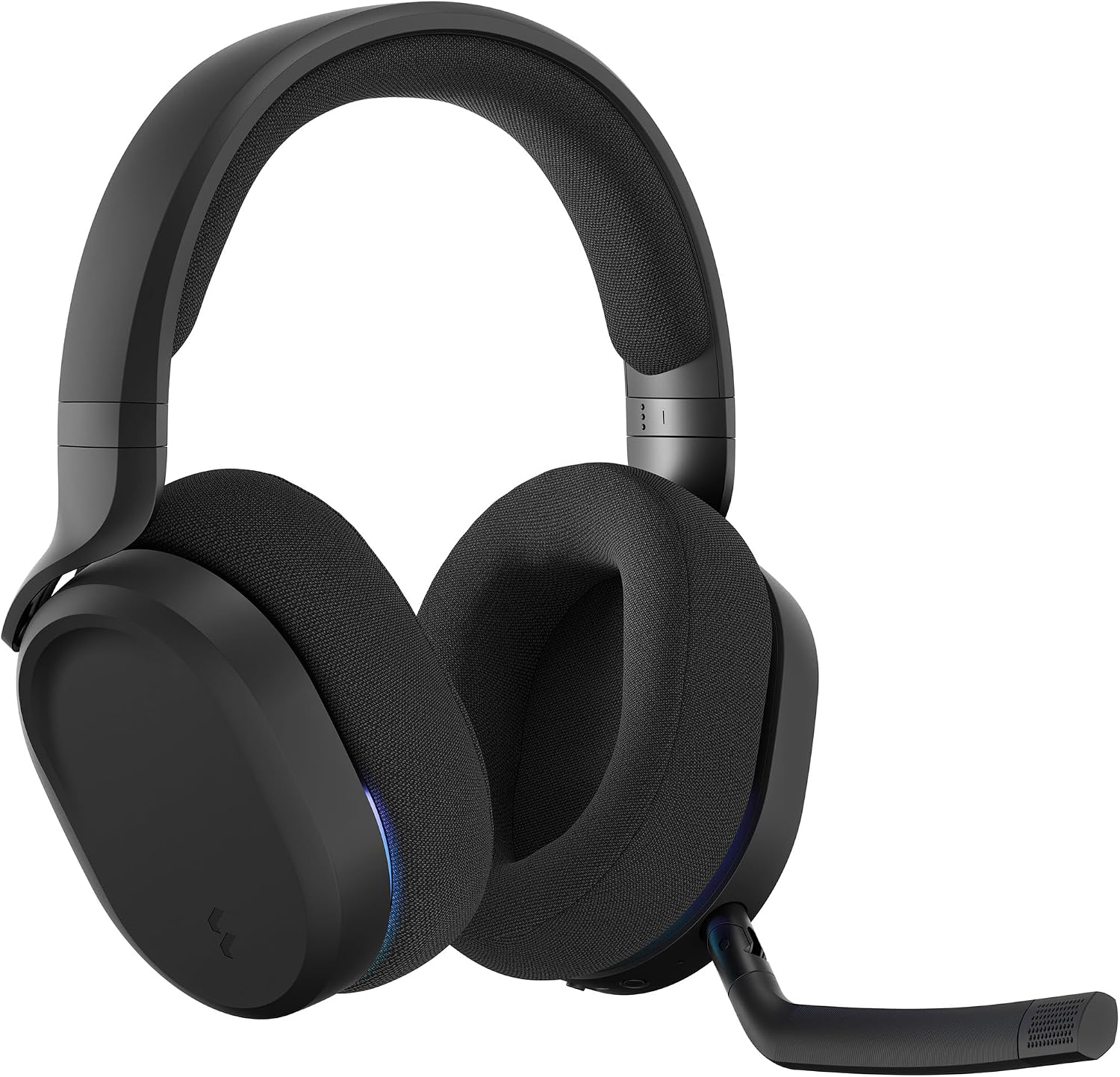Fractal Design Scape Dark - Wireless PC Gaming Headset - Detachable Flip-to-Mute Microphone with Noise Cancellation - Battery Life Up to 40 Hours - Configurable Ambient Lighting - Black