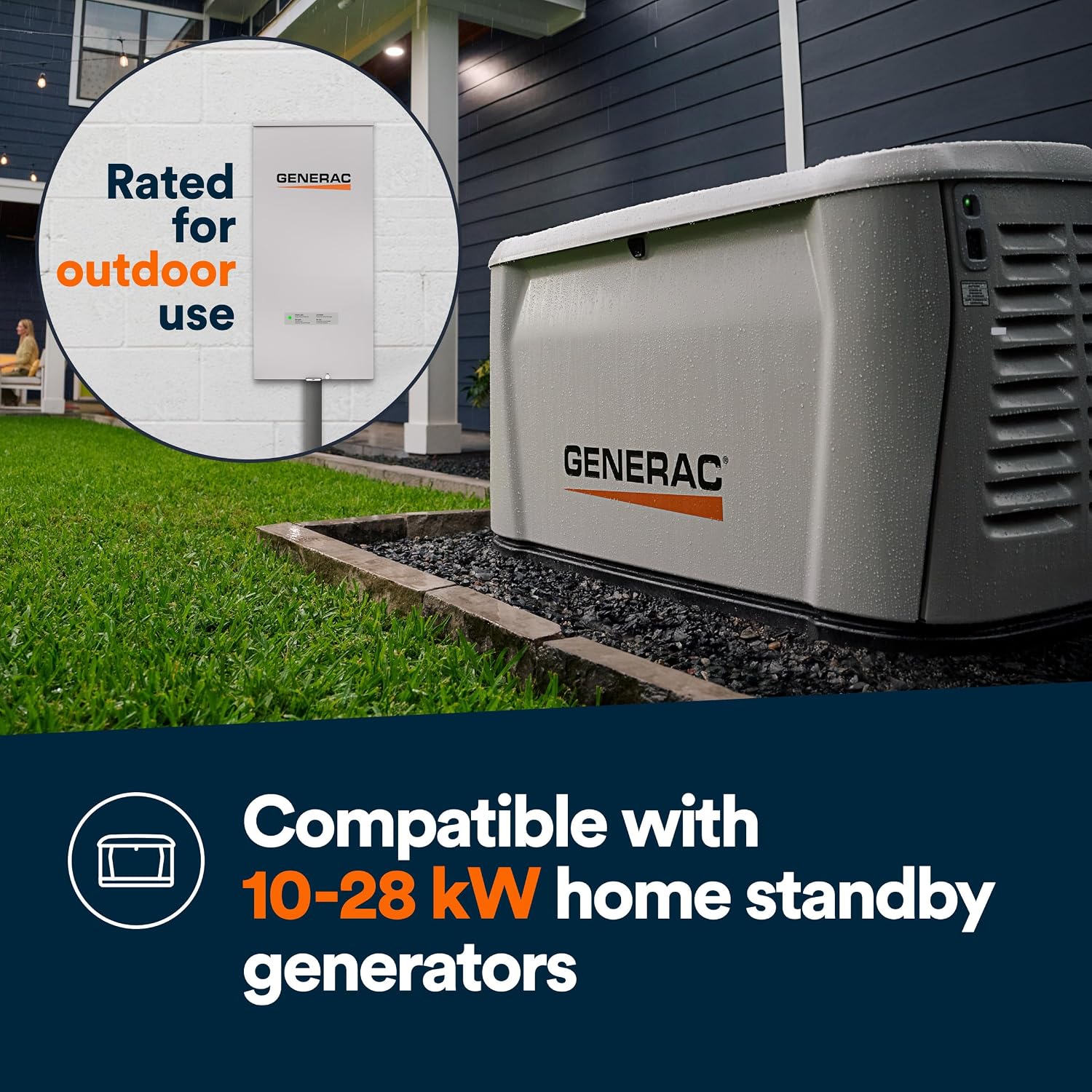 Generac Next Gen 150 Amp Automatic Generator Transfer Switch, Open Transition, Service Rated, Factory-Installed Whole-Home Surge Protection, Outdoor Enclosure