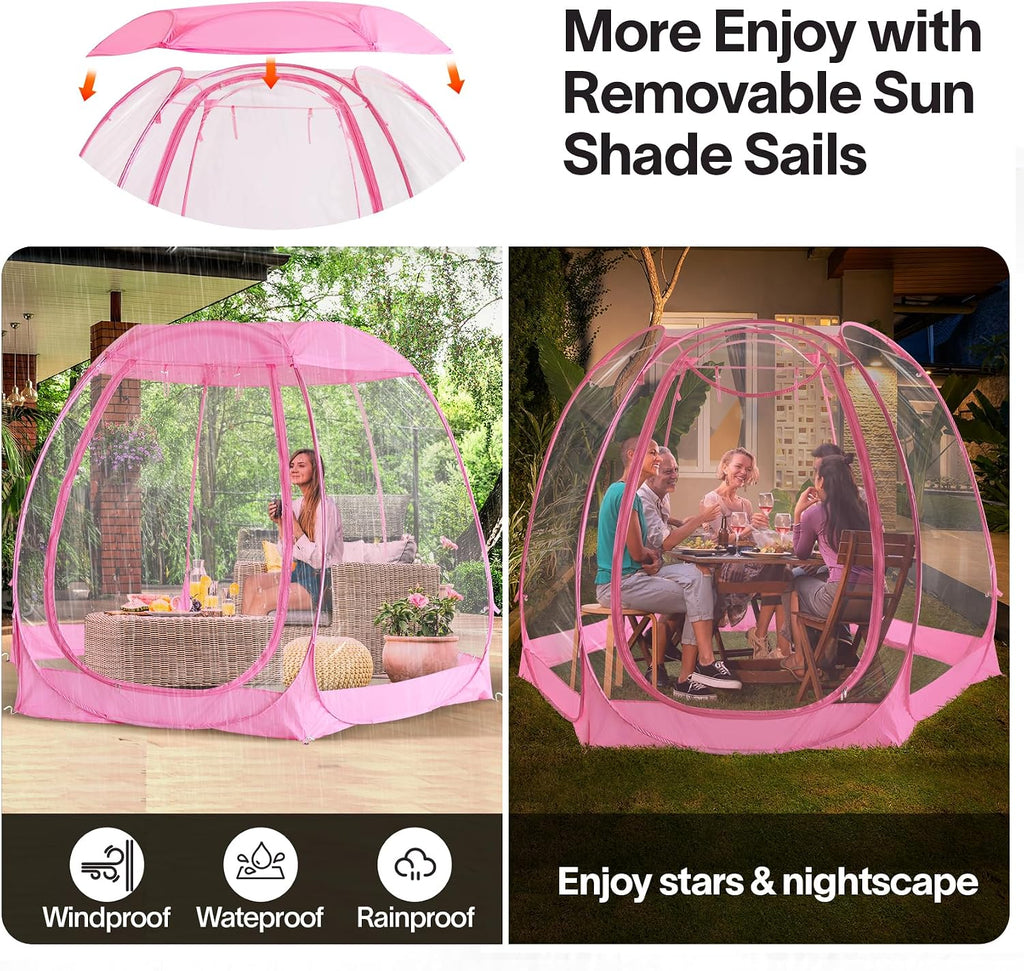 All Weather Proof Pod Pop Up Bubble Tent for 3-8 People, Large Oversize Dome House, Cold Protection Camping Tent, Winter Instant Igloo for Outdoor Activities