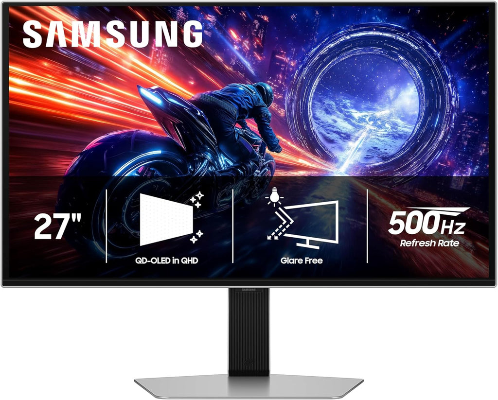 Samsung 27' Odyssey OLED G6 G60SF QHD QD-OLED Gaming Monitor, 500Hz Refresh Rate, 0.03ms (GtG) Response Time, G-Sync Compatible, VESA DisplayHDR TrueBlack 500, LS27FG602SNXZA, 2025, 3 Yr Warranty