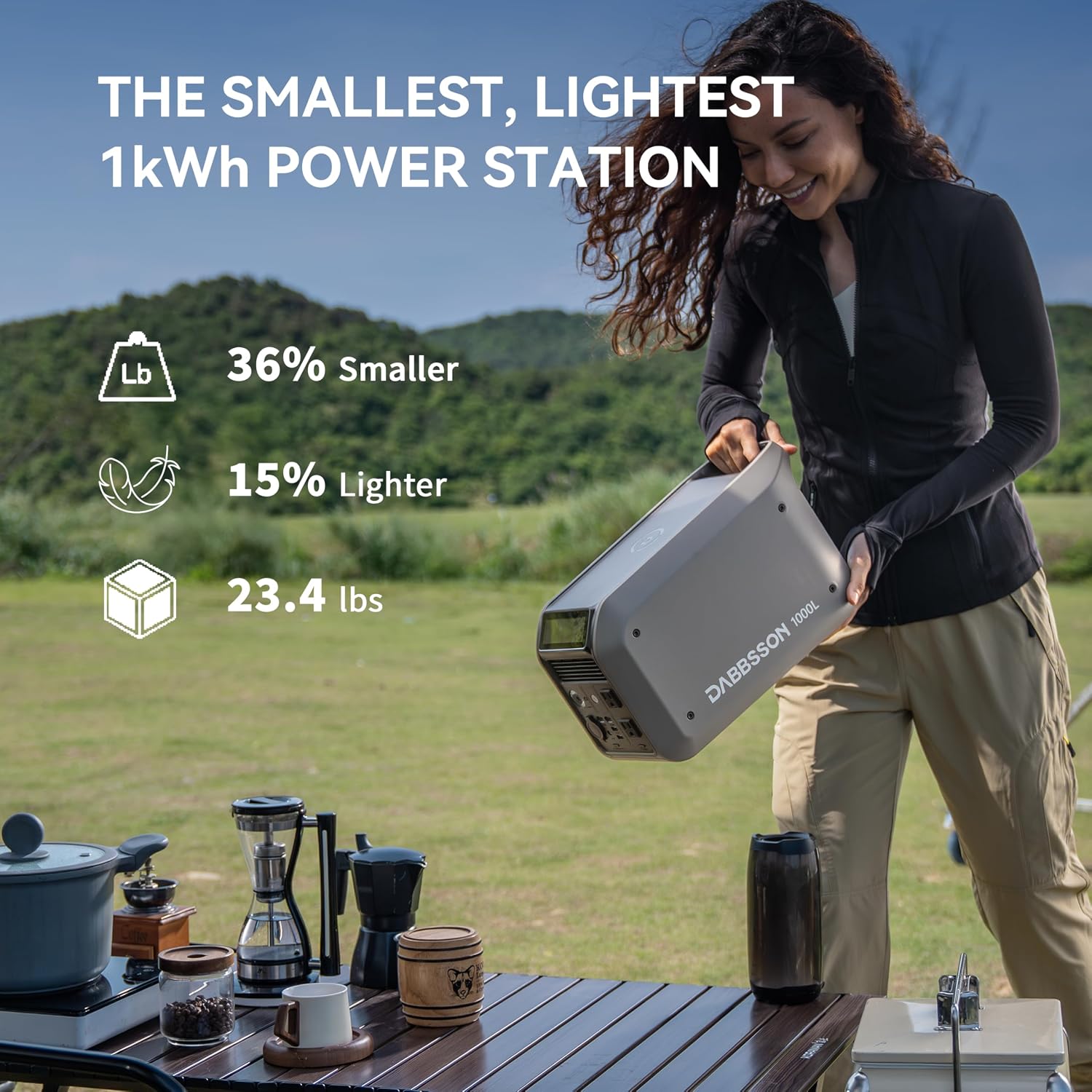 Dabbsson 1008Wh Solar Generator, Semi-Solid LiFePO4, 1200W AC Output/100W USB-C, 1600W Power Boost, 1.3X Longer Runtime, 0-80% in 50 Min, 1000L Portable Power Station for Home Backup/Camping/RV