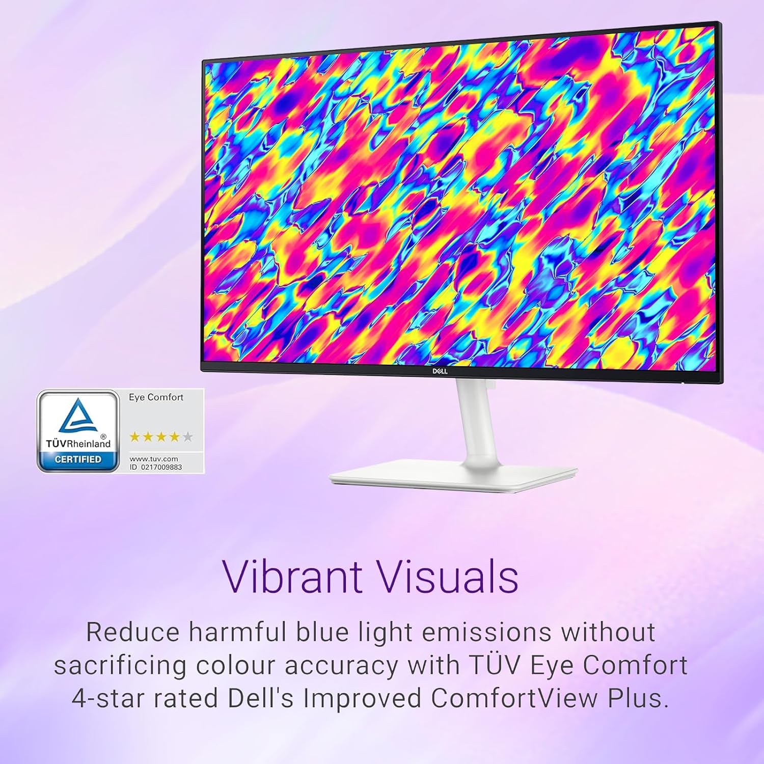 Dell S24 inch Monitor, LED FHD - 100Hz Refresh Rate 15001 Contrast Ratio, AMD FreeSync - VESA, 3H Hardness, Anti-Glare, 2 x HDMI, Ash White