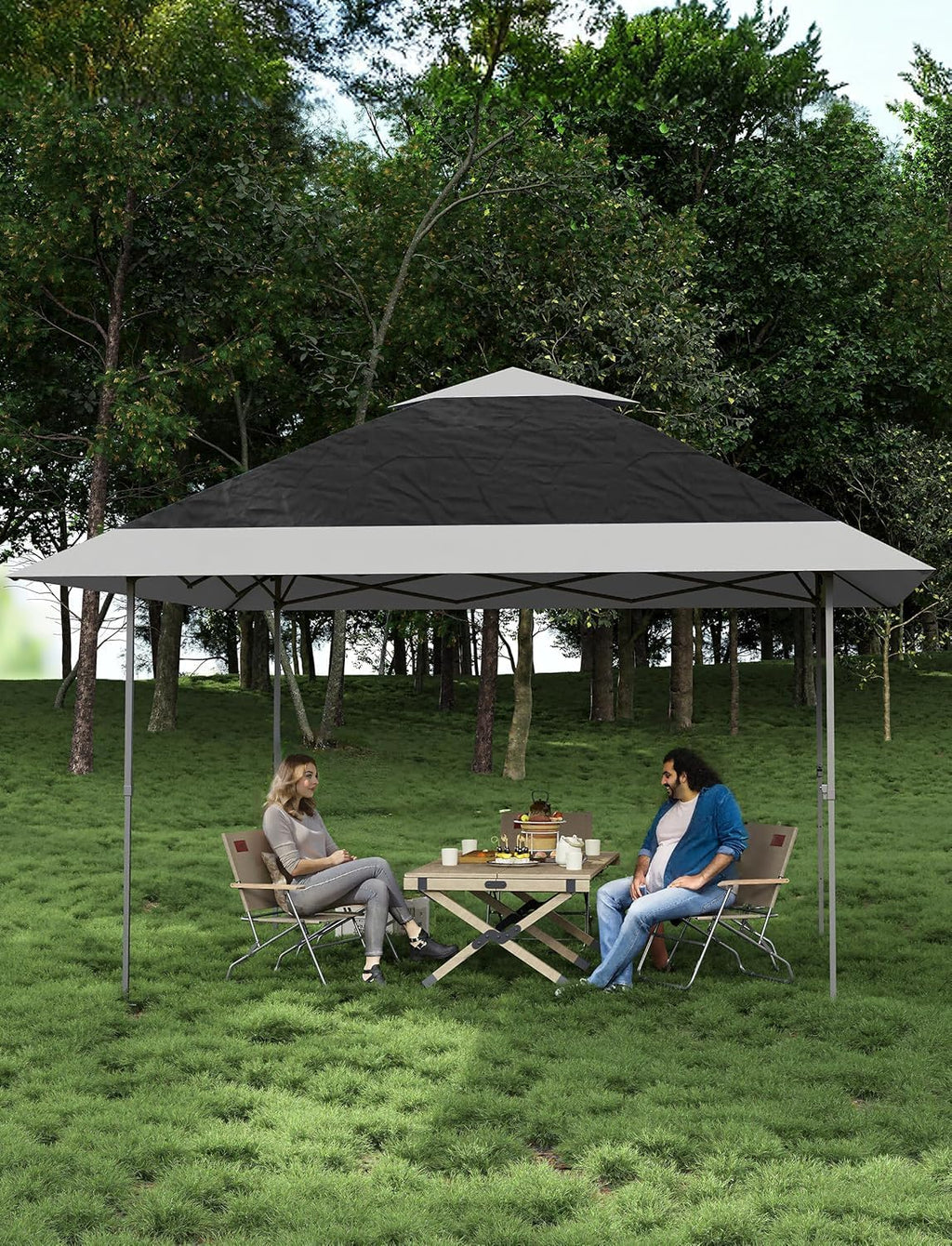 Garvee 12x12 ft Pop Up Gazebo,Canopy Tent on Clearance,Outdoor Patio Gazebo,Tent for Party,Wedding,Outdoor Dining,Backyard(Dark Grgy+Light Grey)