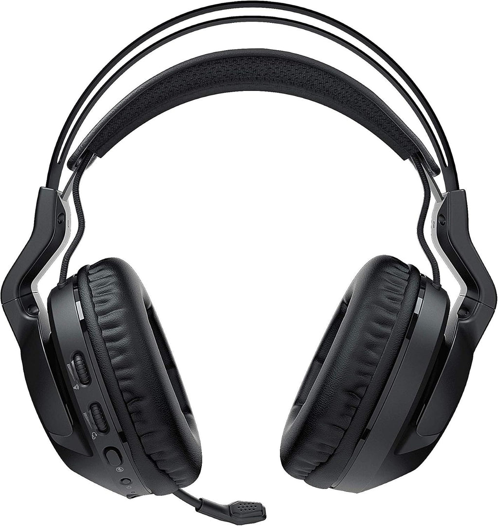 ROCCAT Elo 7.1 Air PC Wireless Gaming Headset, Surround Sound Headphones with Detachable Noise Cancelling Microphone, 50mm Drivers, 24 Hr Battery Life, RGB Lighting, Black