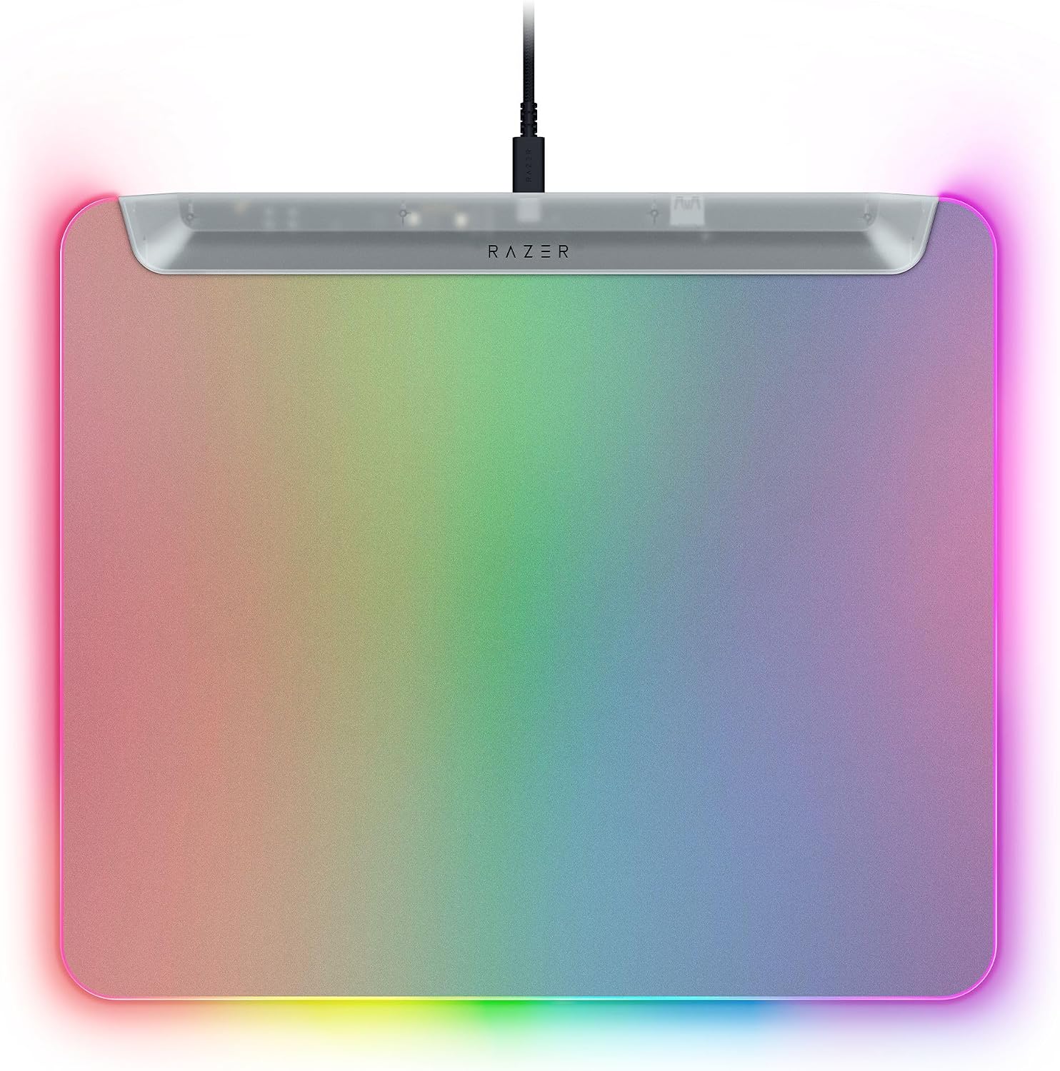 Razer Firefly V2 Pro Fully Illuminated RGB Gaming Mouse Mat: Backlit Design - 15 Zone Chroma Lighting - USB 2.0 Port - Detachable USB Type C Cable - Micro Textured Surface - Anti Slip Base