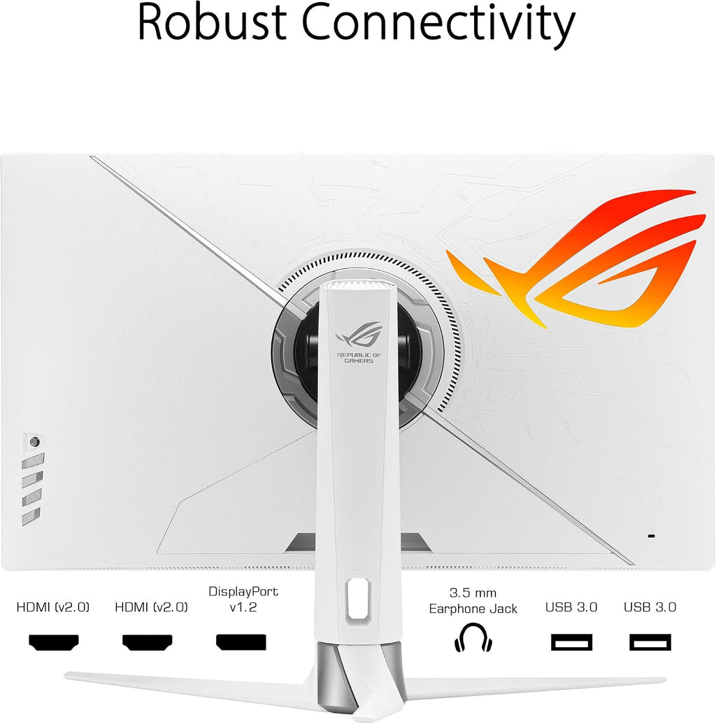 ASUS (PG329Q-W ROG Swift 32' 1440P Gaming Monitor - White, QHD (2560 x 1440), Fast IPS, 175Hz, 1ms, Extreme Low Motion Blur Sync, G-Sync Compatible, Eye Care, DisplayPort, HDMI, USB, DisplayHDR600