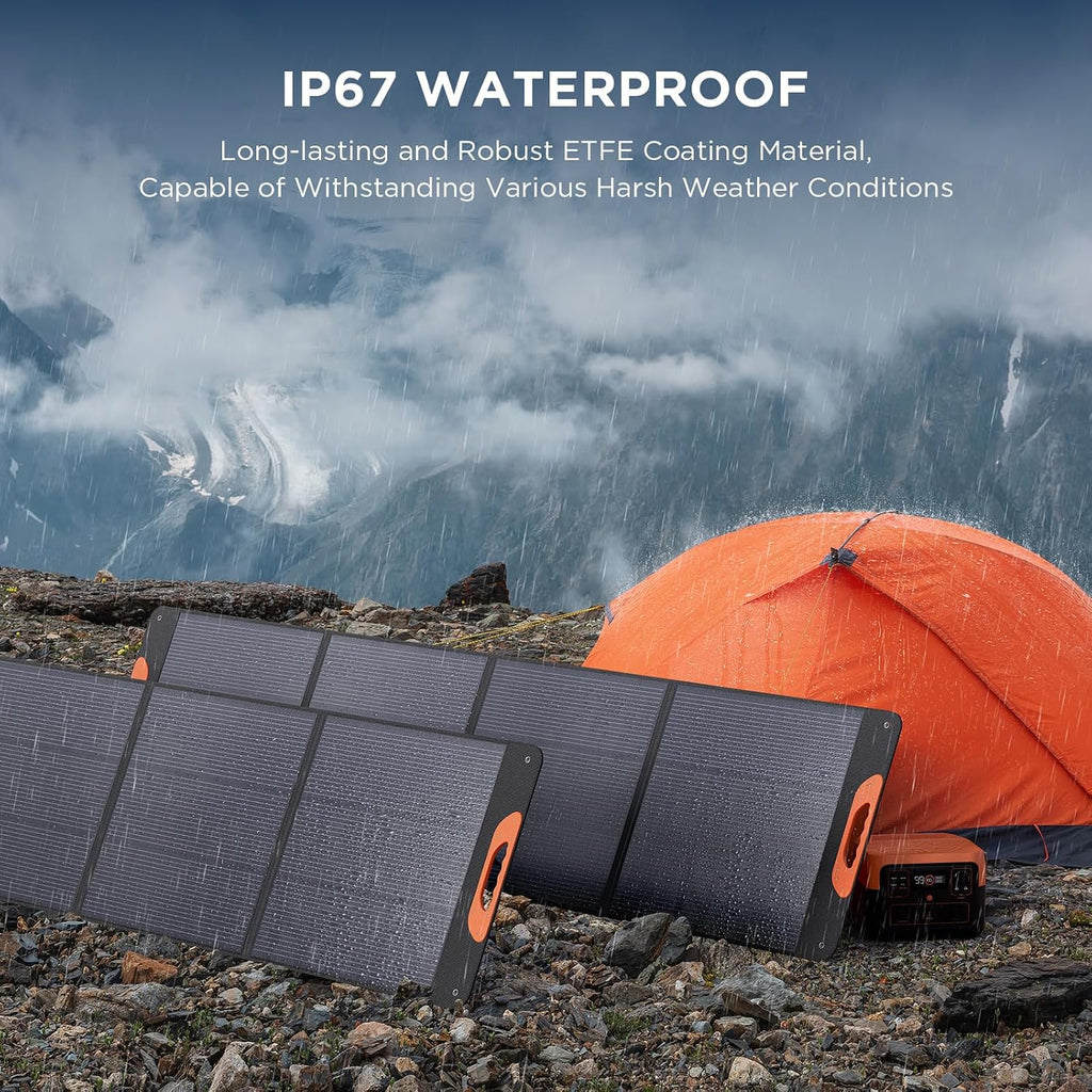 ZOUPW 440W (2x220W) N-Type 16BB Portable Solar Panel,25% High Efficiency Foldable Solar Charger for Jackery 1000 V2/Anker Solix/Ecoflow/Bluetti,IP67 Waterproof for RV Camping Emergency Power Supply
