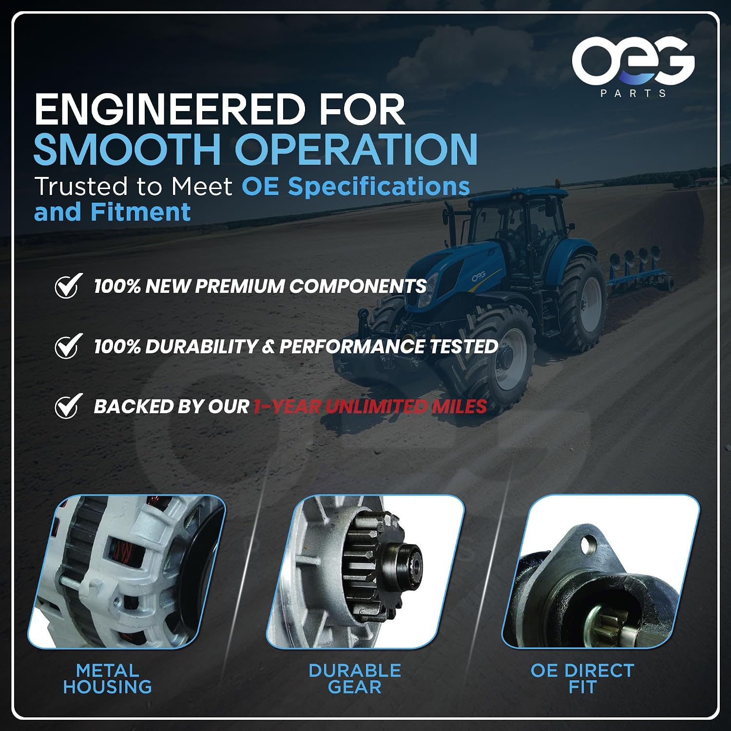 OEG Parts New Generator Compatible With Ford Tractor 2000 3000 4000 5000 3300 3120 3110 3100 2310 2300 2120 2110 3310 3330 3400 3500 3550 4100 4110 4140 4200 4330 4410 4500 5100 5200 5340 C5NF-10000