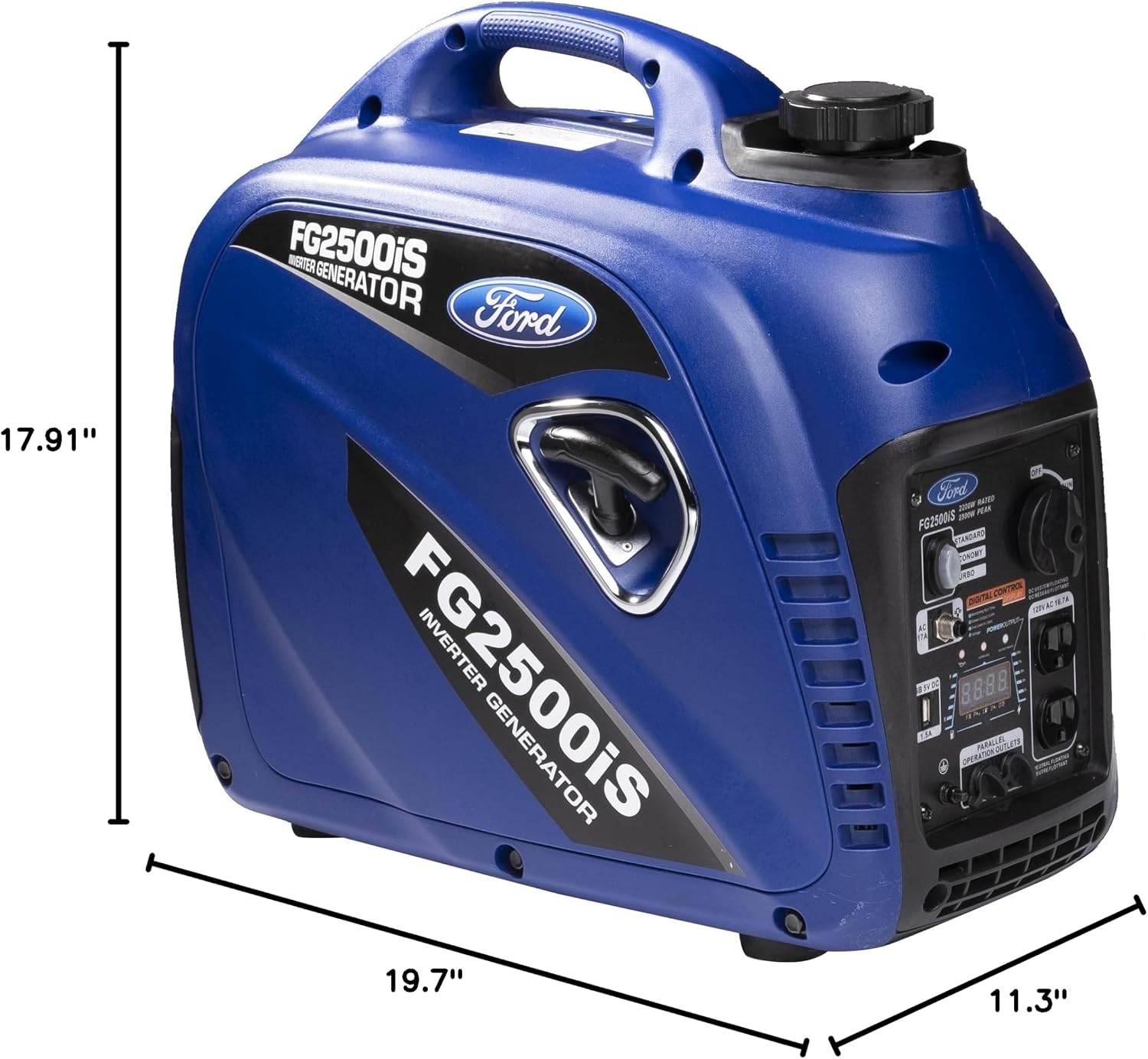 Ford 2300 Watt Gas Inverter Generator, Small Portable & Quiet, Home Use, Camping, Outdoor, CARB Compliant, Parallel Capability, Built Ford Tough, Generadores De Gasolina Silencioso, FG2300IS