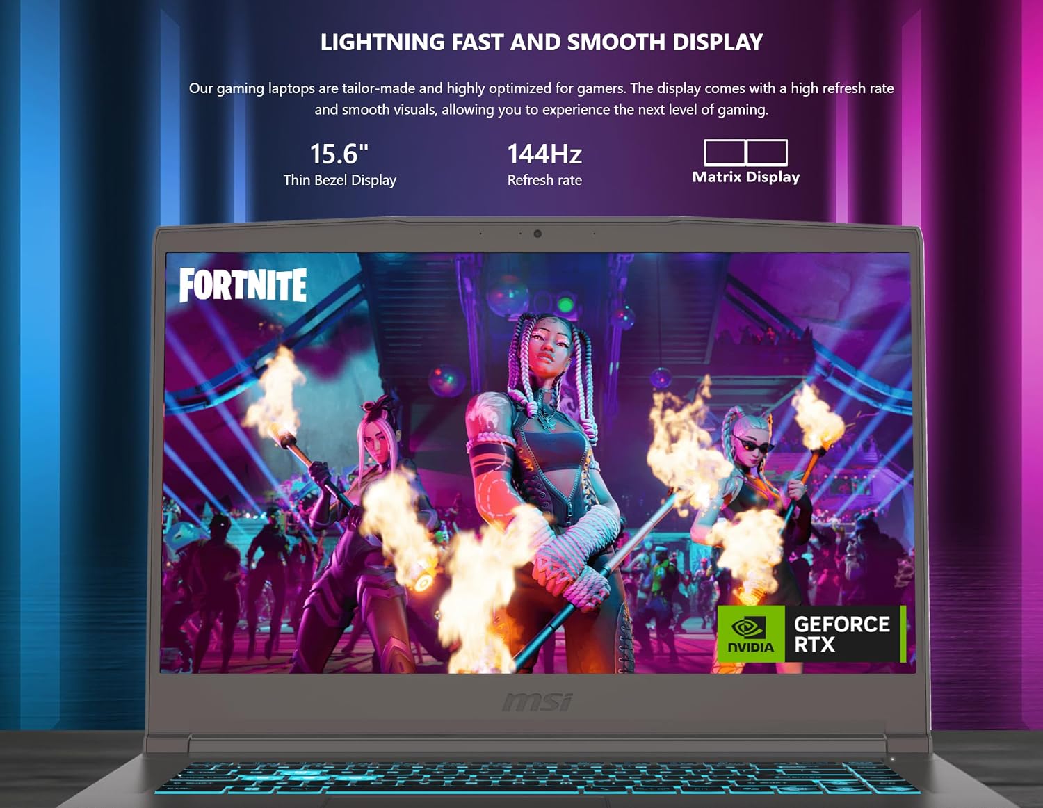 msi Thin 15.6 inch FHD 144Hz Gaming Laptop-Intel Core i5-13420H-NVIDIA GeForce RTX 3050 -Window 11 Home-W/Mouse pad (32GB RAM | 1TB PCIe SSD)