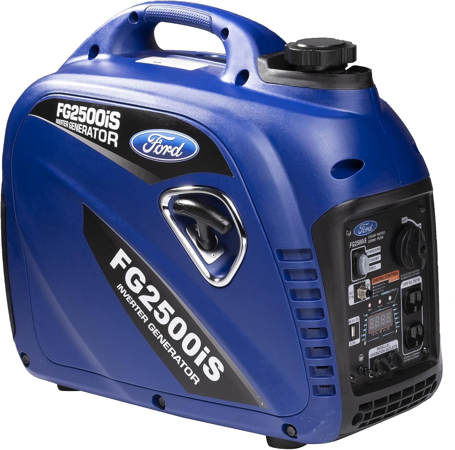 Ford 2300 Watt Gas Inverter Generator, Small Portable & Quiet, Home Use, Camping, Outdoor, CARB Compliant, Parallel Capability, Built Ford Tough, Generadores De Gasolina Silencioso, FG2300IS