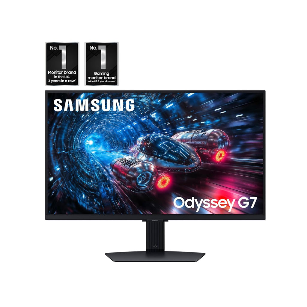 Samsung 27' Odyssey G7 G70F FHD Resolution Gaming Monitor, Fast IPS Dual Mode, 4K 180Hz Refresh Rate, NVIDIA G-Sync Compatible, AMD FreeSync™ Premium, Ergonomic Stand, LS27FG706ENXZA