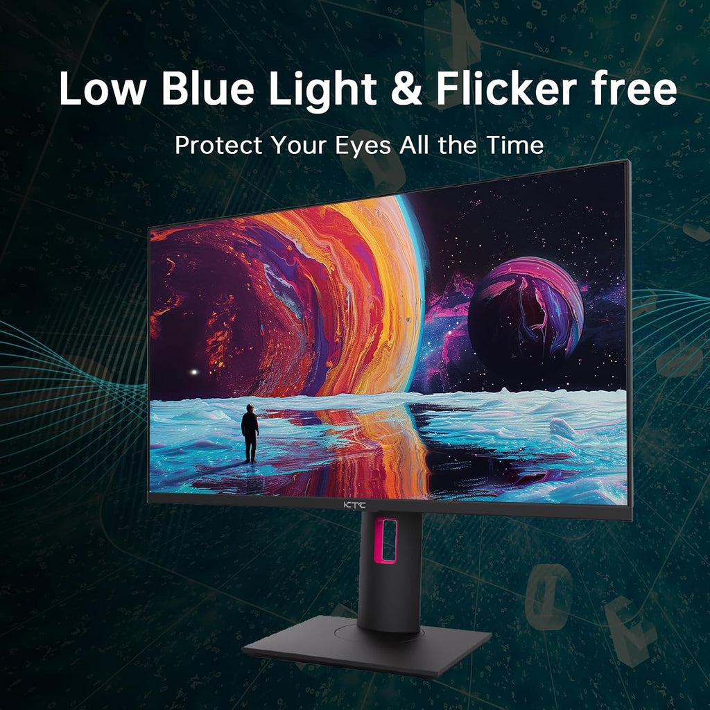 KTC 27' 4K UHD 144Hz Gaming Monitor - Fast IPS Panel 160Hz 1ms GTG, HDR400 132% sRGB, HDMI2.1/DP1.4, VESA Mount, Height/Tilt/Pivot/Swivel Stand, Vertical Monitor Ideal for Gamers, Designers
