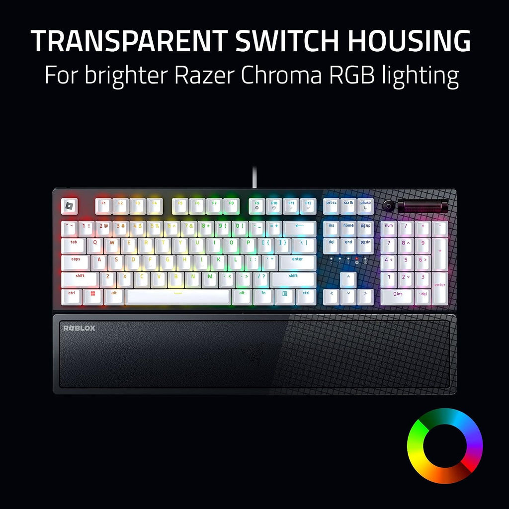 Razer BlackWidow V3 Mechanical Gaming Keyboard: Green Mechanical Switches - Tactile & Clicky - Chroma RGB Lighting - UV-Coated ABS Keycaps - Programmable Macros - Roblox Edition