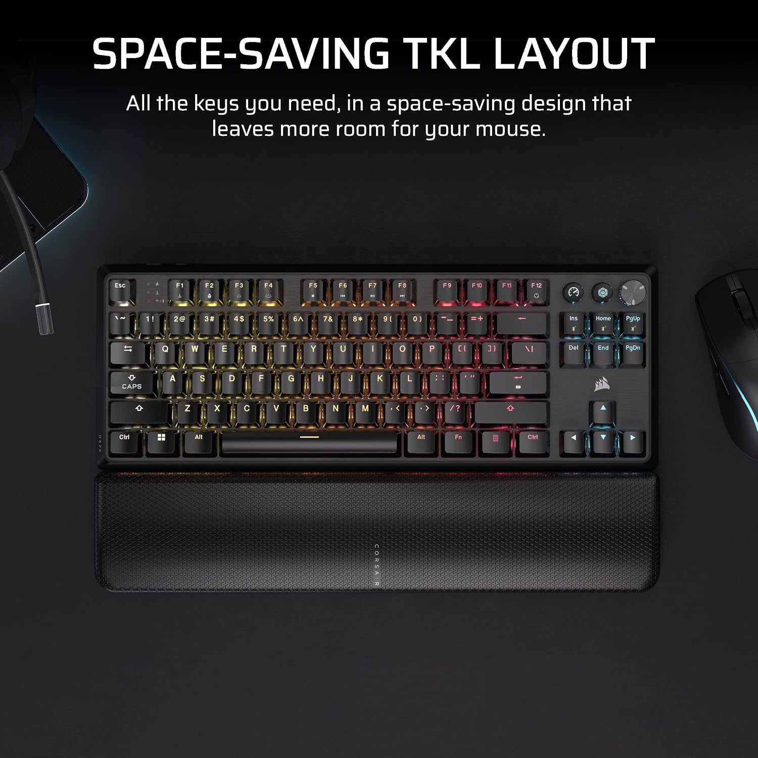 Corsair K70 CORE TKL Wireless + Elgato Stream Deck Mini Bundle - Mechanical Tenkeyless Gaming Keyboard with Studio Controller for Zoom, Teams, PowerPoint, MS Office etc, Compatible with PC/Mac